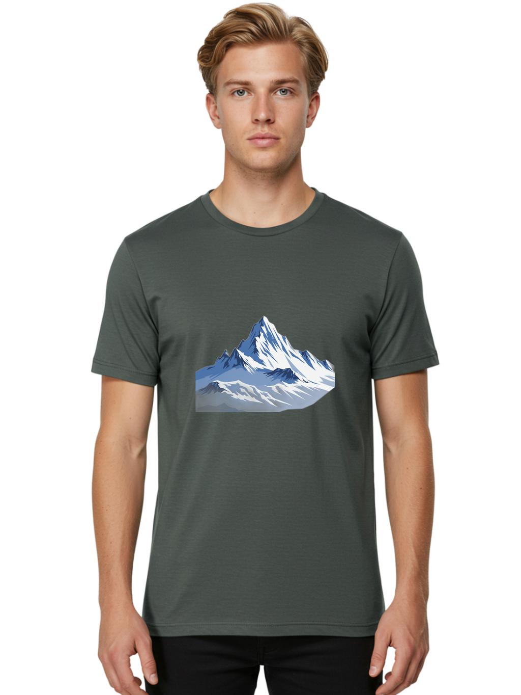 Snowy-Mountain-Peaks Men'S Graphic Tee, 100% Cotton, Comfortable Casual Summer Wear, Machine Washable, Vintage Camera, Old Camera, Antique Camera, Black Camera, Classic Photography, Photography Equipment, Nostalgic Device, Film Camera, Bah155