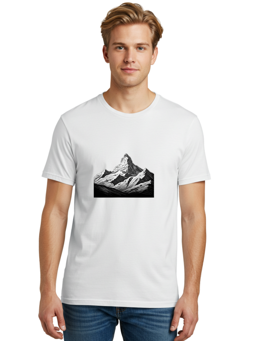 Snowy-Mountain Men'S Graphic Tee, 100% Cotton, Comfortable Casual Summer Wear, Machine Washable, Vintage Camera, Old Camera, Antique Camera, Black Camera, Classic Photography, Photography Equipment, Nostalgic Device, Film Camera, Camera Art Bah157
