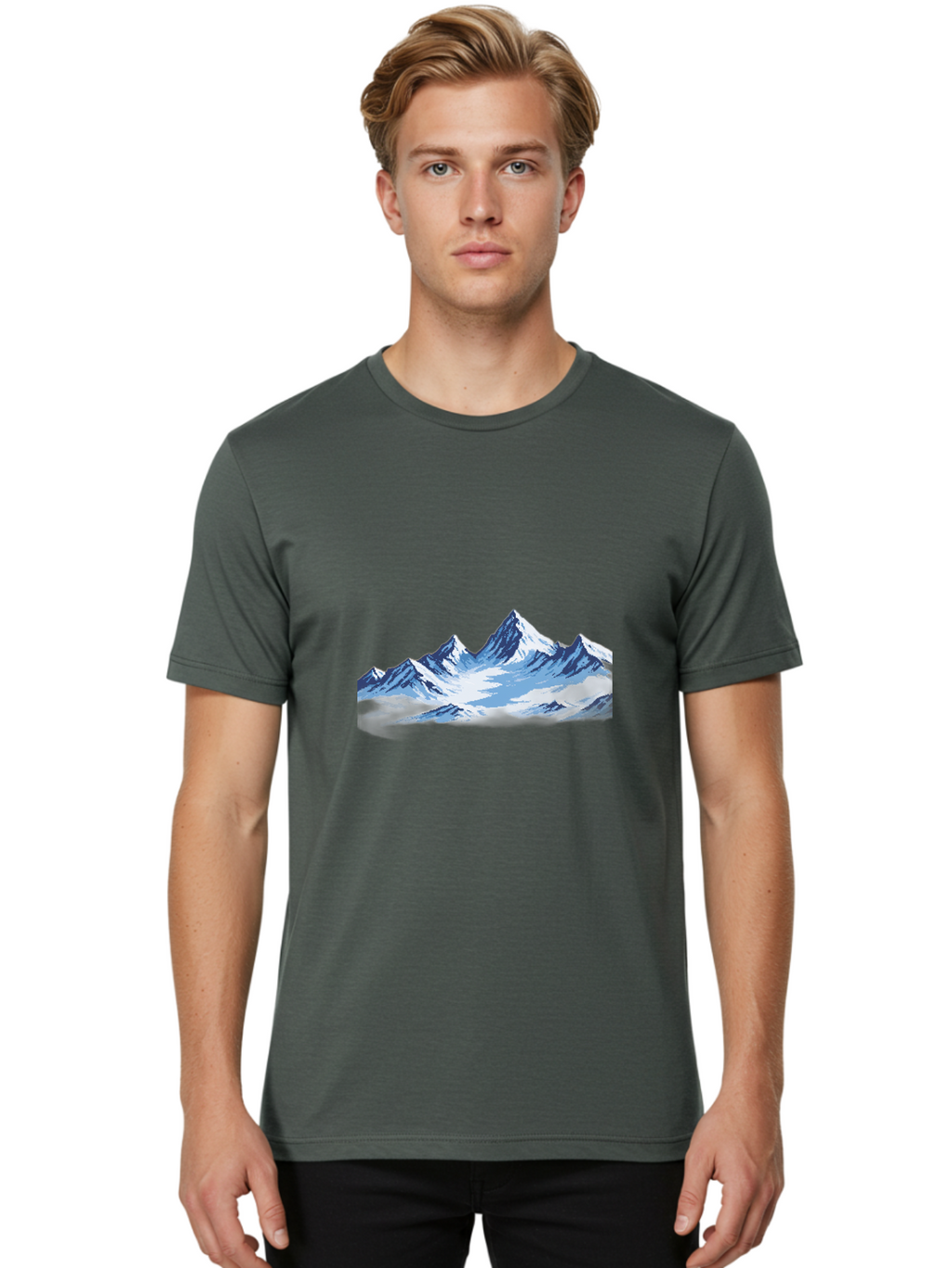 Snowy-Mountains Men'S Graphic Tee, 100% Cotton, Comfortable Casual Summer Wear, Machine Washable, Vintage Camera, Old Camera, Antique Camera, Black Camera, Classic Photography, Photography Equipment, Nostalgic Device, Film Camera, Camera Art Bah158