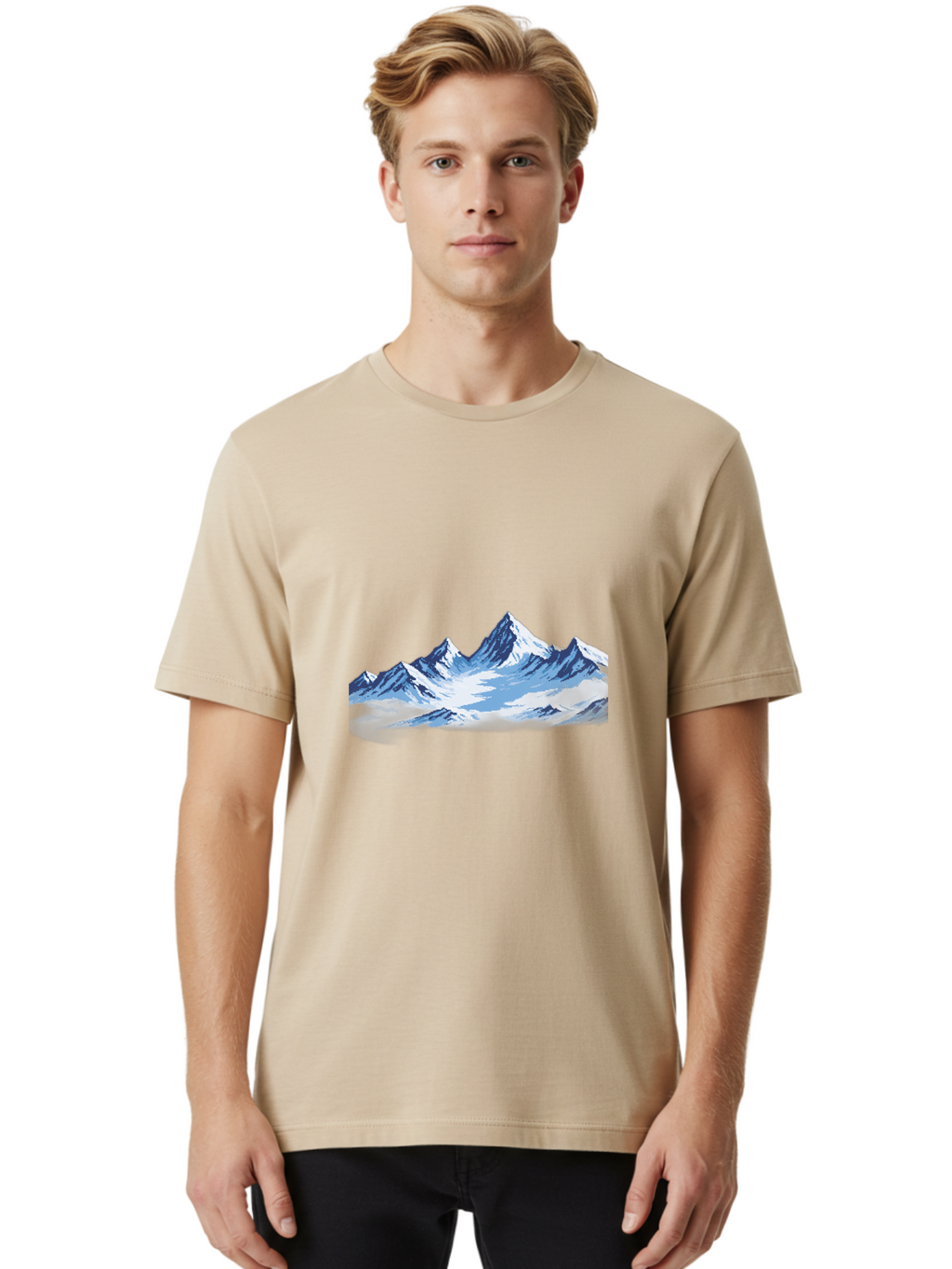 Snowy-Mountains Men'S Graphic Tee, 100% Cotton, Comfortable Casual Summer Wear, Machine Washable, Vintage Camera, Old Camera, Antique Camera, Black Camera, Classic Photography, Photography Equipment, Nostalgic Device, Film Camera, Camera Art Bah158