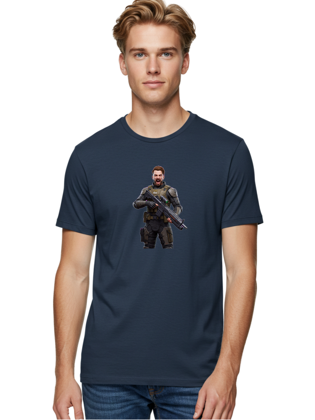 Soldier-With-Rifle Men'S Graphic Tee, 100% Cotton, Comfortable Casual Summer Wear, Machine Washable, Vintage Camera, Old Camera, Antique Camera, Black Camera, Classic Photography, Photography Equipment, Nostalgic Device, Film Camera, Bah161