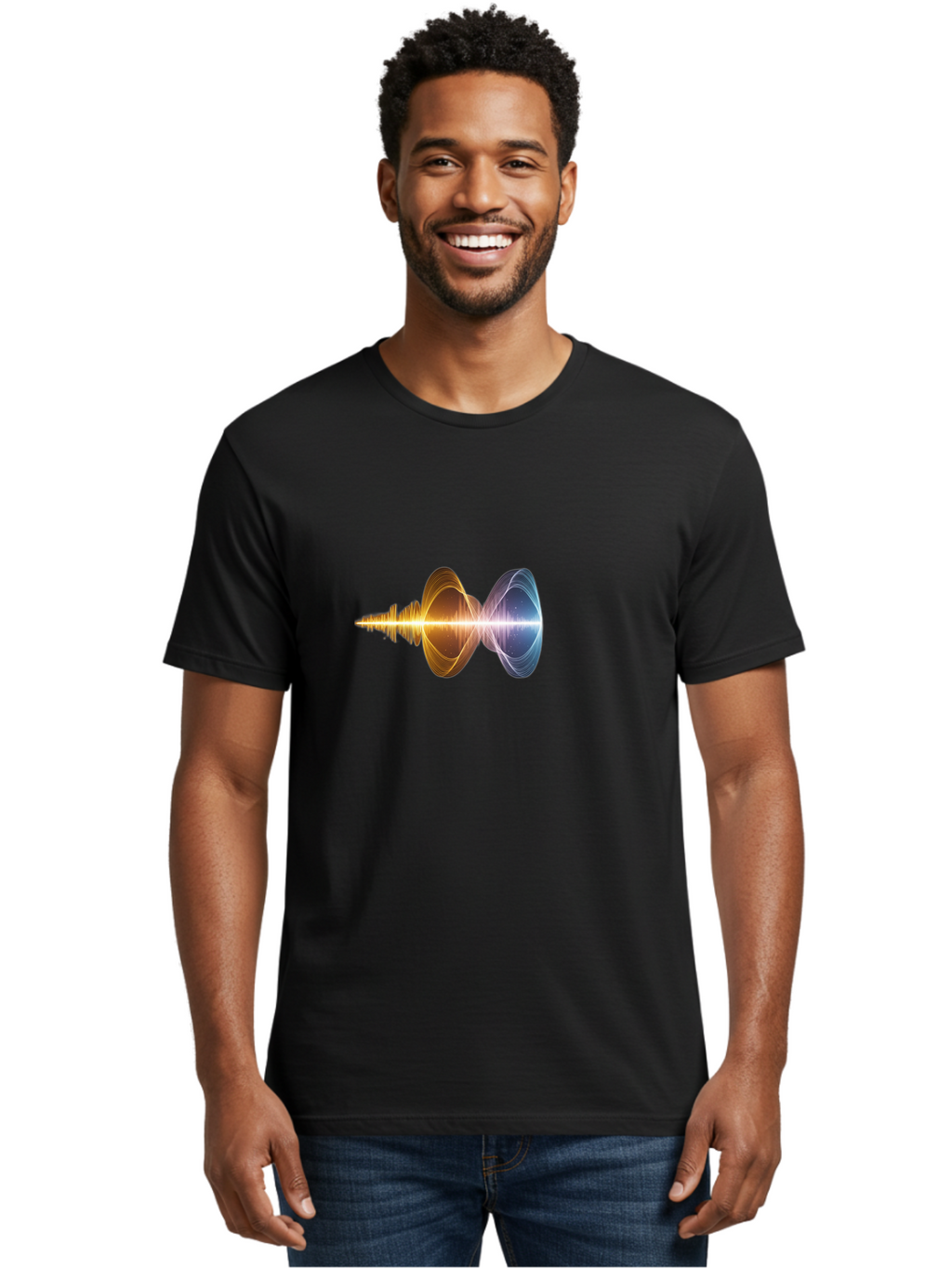 Sound-Wave-1 Men'S Graphic Tee, 100% Cotton, Comfortable Casual Summer Wear, Machine Washable, Vintage Camera, Old Camera, Antique Camera, Black Camera, Classic Photography, Photography Equipment, Nostalgic Device, Film Camera, Camera Art Bah162