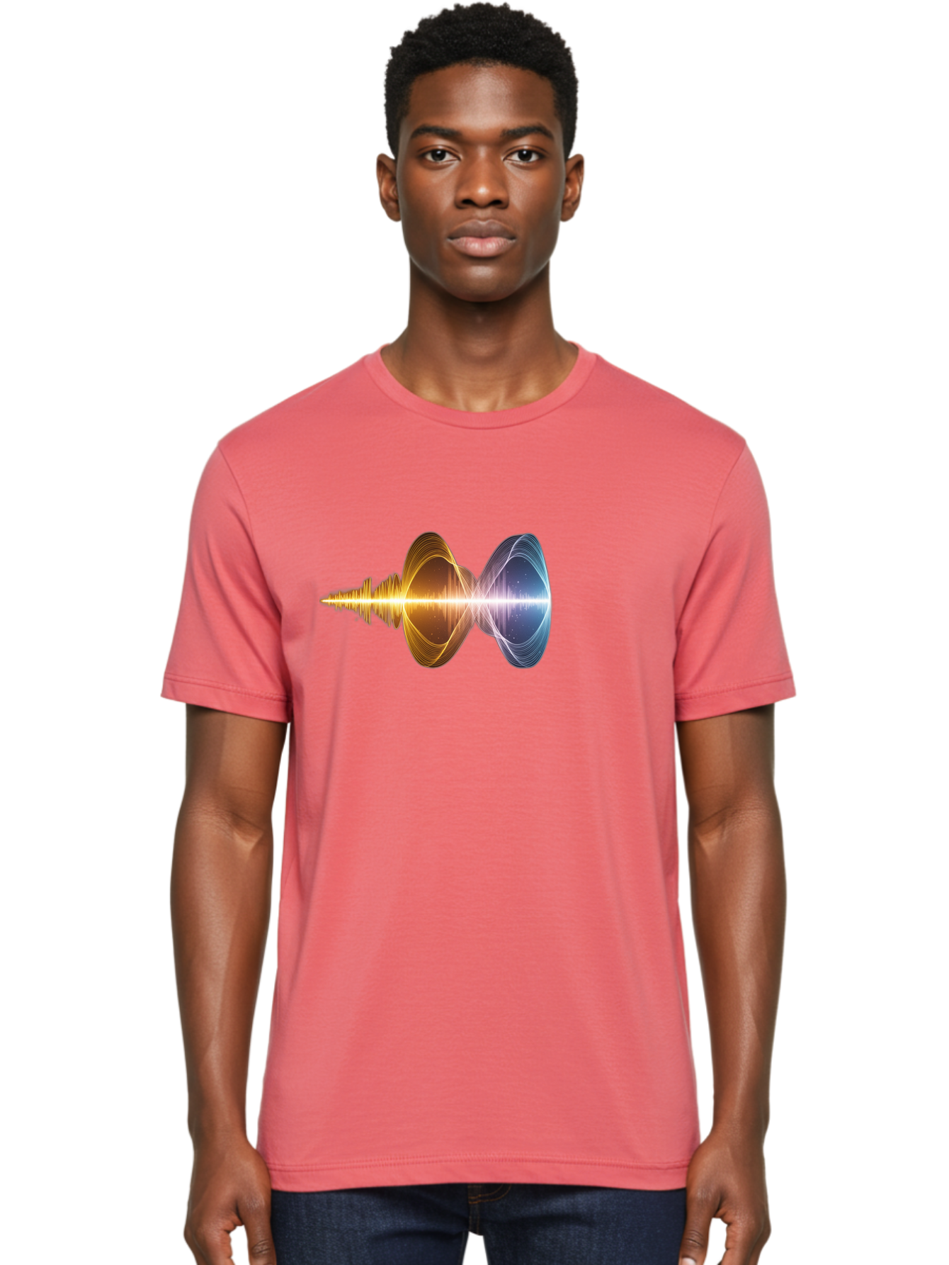 Sound-Wave-1 Men'S Graphic Tee, 100% Cotton, Comfortable Casual Summer Wear, Machine Washable, Vintage Camera, Old Camera, Antique Camera, Black Camera, Classic Photography, Photography Equipment, Nostalgic Device, Film Camera, Camera Art Bah162