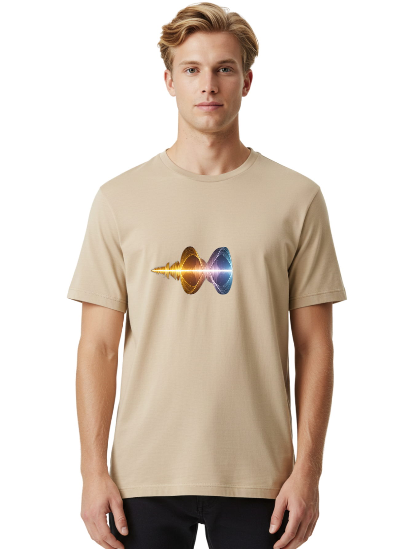 Sound-Wave-1 Men'S Graphic Tee, 100% Cotton, Comfortable Casual Summer Wear, Machine Washable, Vintage Camera, Old Camera, Antique Camera, Black Camera, Classic Photography, Photography Equipment, Nostalgic Device, Film Camera, Camera Art Bah162
