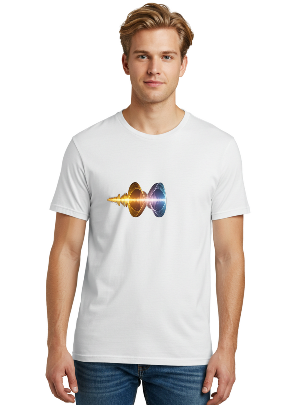 Sound-Wave-1 Men'S Graphic Tee, 100% Cotton, Comfortable Casual Summer Wear, Machine Washable, Vintage Camera, Old Camera, Antique Camera, Black Camera, Classic Photography, Photography Equipment, Nostalgic Device, Film Camera, Camera Art Bah162