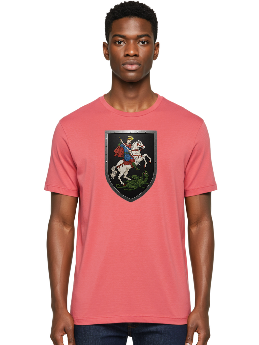 St-George-Slaying-The-Dragon Men'S Graphic Tee, 100% Cotton, Comfortable Casual Summer Wear, Machine Washable, Vintage Camera, Old Camera, Antique Camera, Black Camera, Classic Photography, Photography Equipment, Nostalgic Device, Film Camera, Bah170