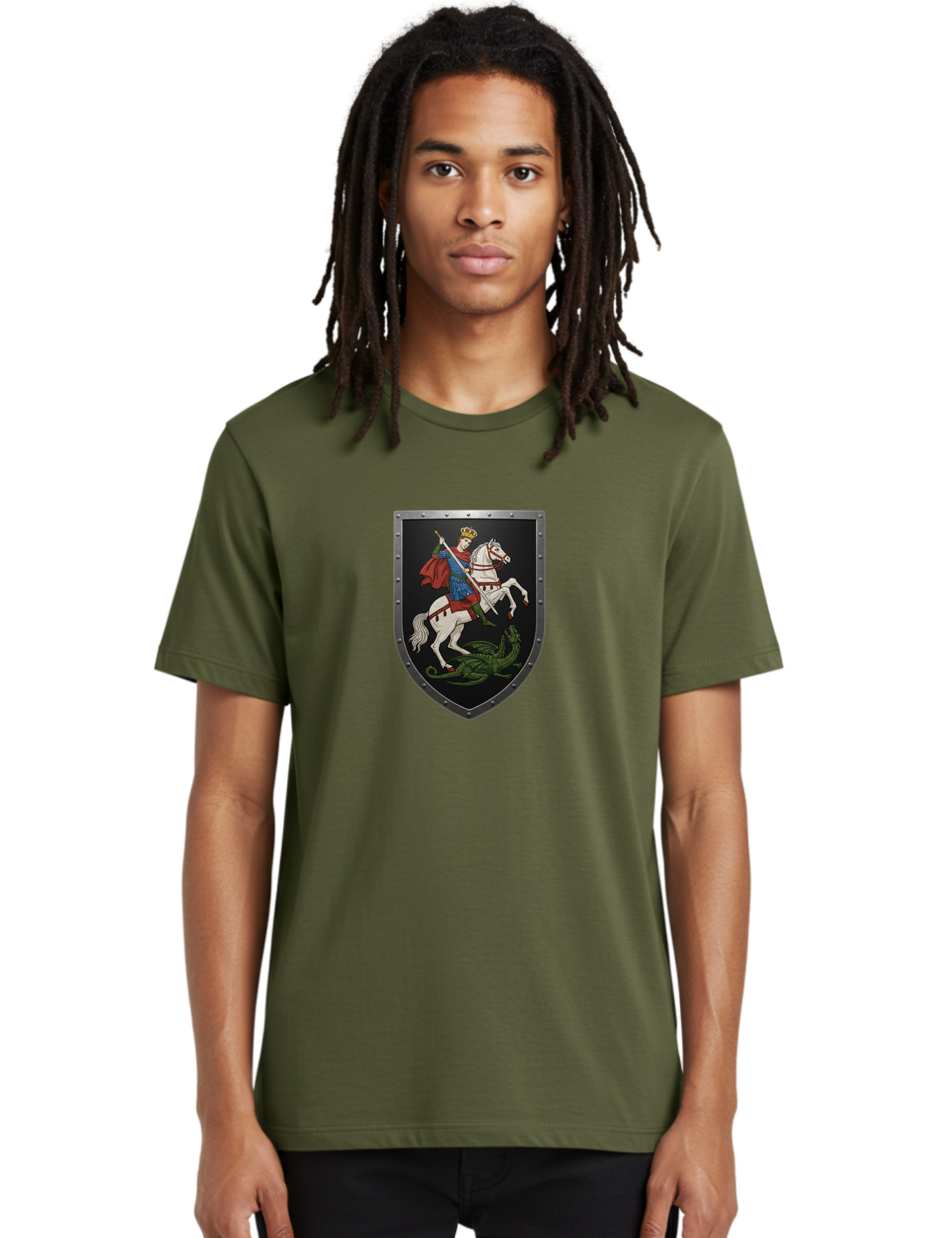 St-George-Slaying-The-Dragon Men'S Graphic Tee, 100% Cotton, Comfortable Casual Summer Wear, Machine Washable, Vintage Camera, Old Camera, Antique Camera, Black Camera, Classic Photography, Photography Equipment, Nostalgic Device, Film Camera, Bah170