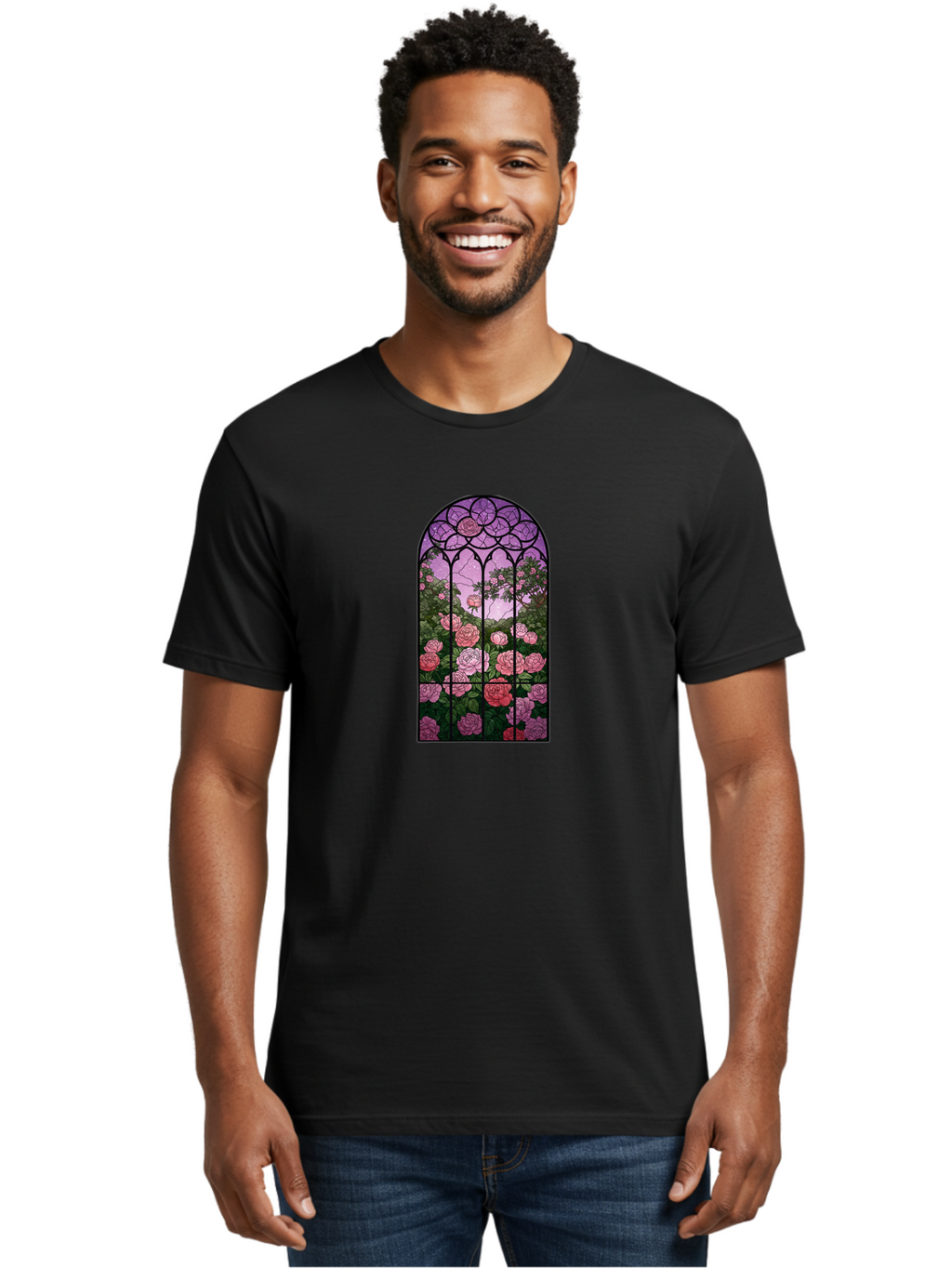 Stained-Glass-Window Men'S Graphic Tee, 100% Cotton, Comfortable Casual Summer Wear, Machine Washable, Vintage Camera, Old Camera, Antique Camera, Black Camera, Classic Photography, Photography Equipment, Nostalgic Device, Film Camera, Bah175