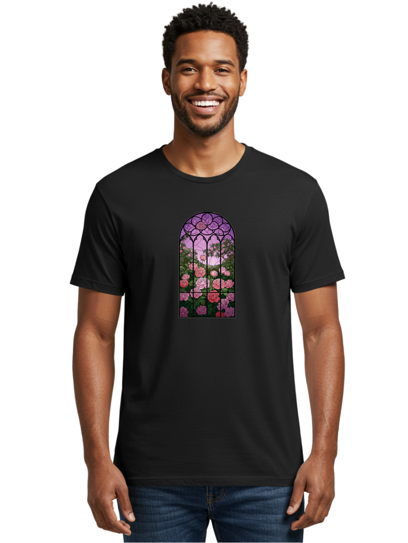 Stained-Glass-Window Men'S Graphic Tee, 100% Cotton, Comfortable Casual Summer Wear, Machine Washable, Vintage Camera, Old Camera, Antique Camera, Black Camera, Classic Photography, Photography Equipment, Nostalgic Device, Film Camera, Bah175