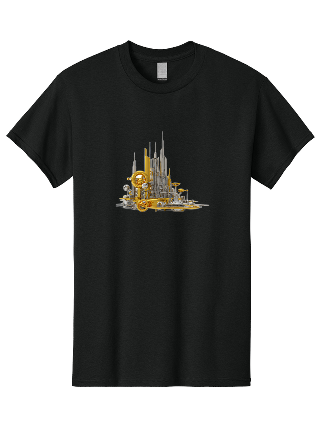 Steampunk-Cityscape Men'S Graphic Tee, 100% Cotton, Comfortable Casual Summer Wear, Machine Washable, Vintage Camera, Old Camera, Antique Camera, Black Camera, Classic Photography, Photography Equipment, Nostalgic Device, Film Camera, Bah180