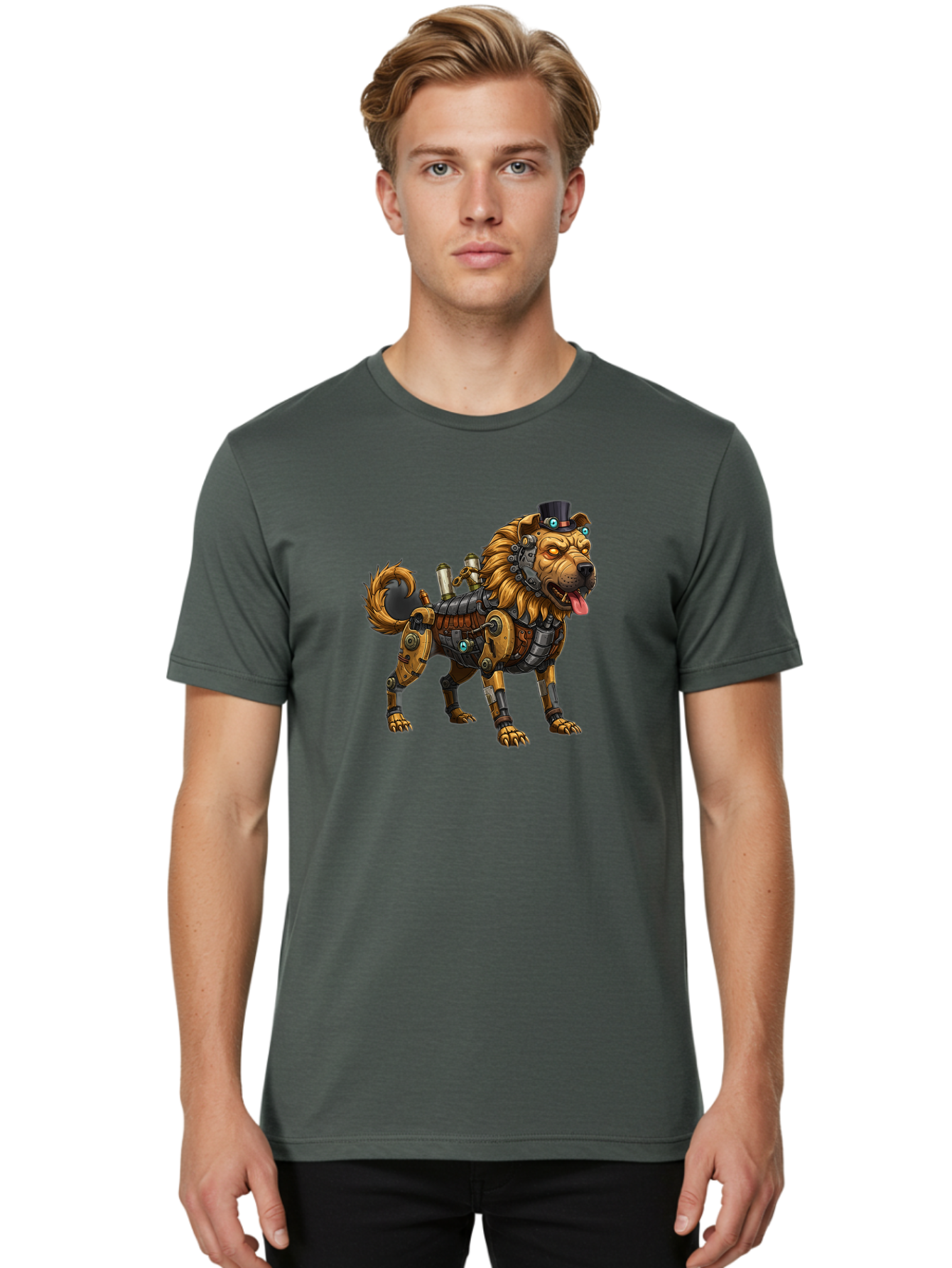 Steampunk-Dog Men'S Graphic Tee, 100% Cotton, Comfortable Casual Summer Wear, Machine Washable, Vintage Camera, Old Camera, Antique Camera, Black Camera, Classic Photography, Photography Equipment, Nostalgic Device, Film Camera, Camera Art Bah181