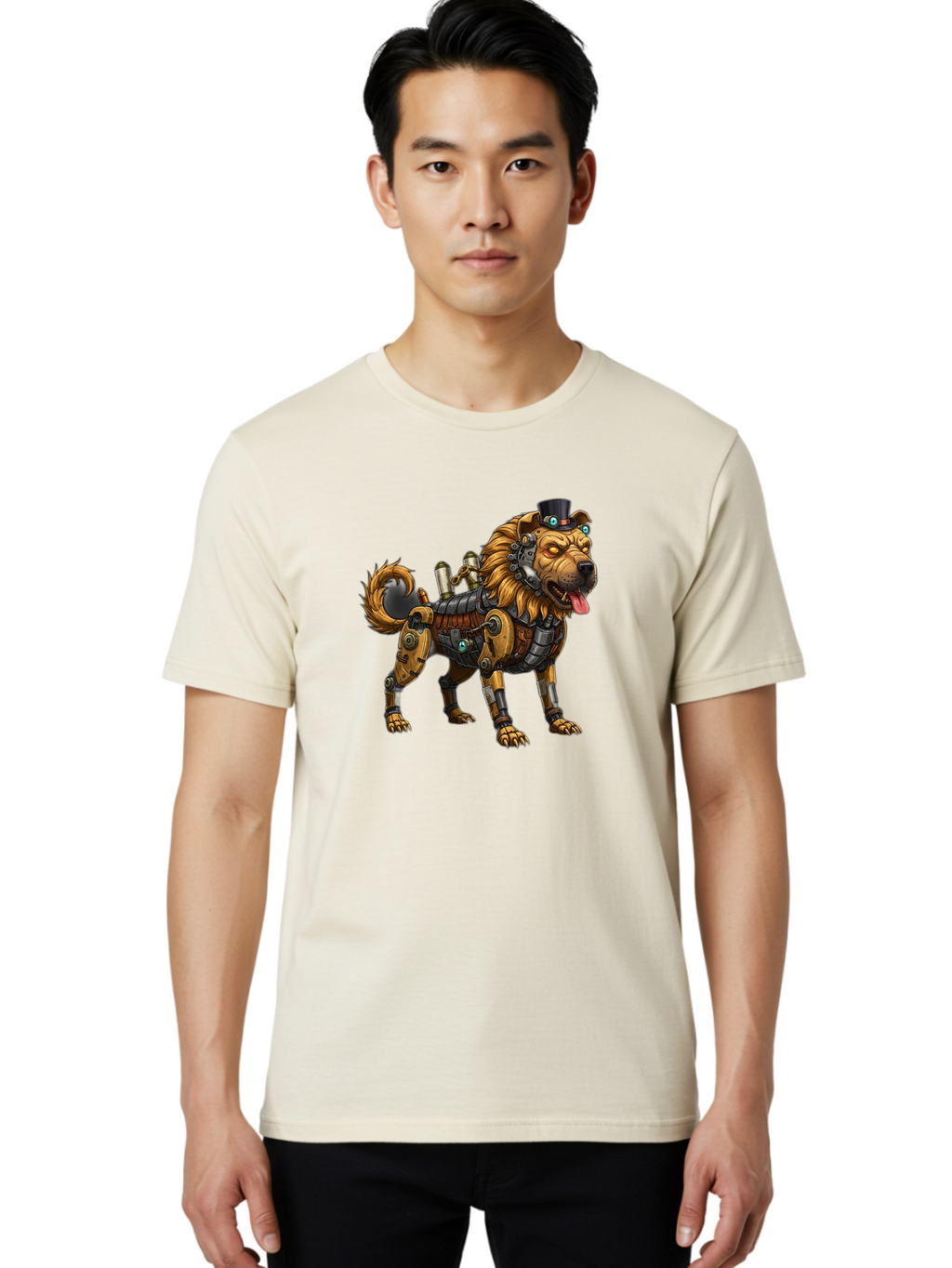 Steampunk-Dog Men'S Graphic Tee, 100% Cotton, Comfortable Casual Summer Wear, Machine Washable, Vintage Camera, Old Camera, Antique Camera, Black Camera, Classic Photography, Photography Equipment, Nostalgic Device, Film Camera, Camera Art Bah181