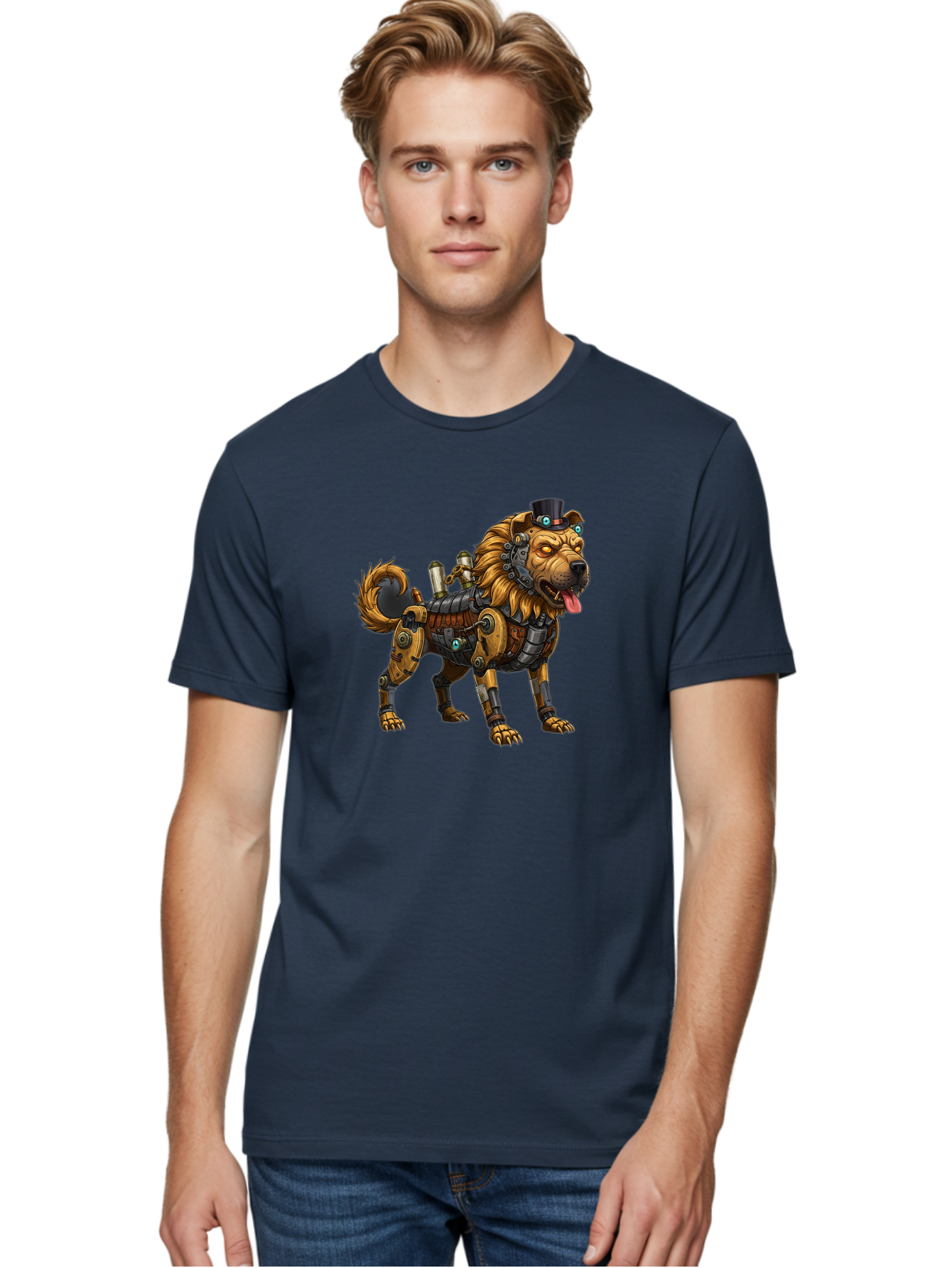Steampunk-Dog Men'S Graphic Tee, 100% Cotton, Comfortable Casual Summer Wear, Machine Washable, Vintage Camera, Old Camera, Antique Camera, Black Camera, Classic Photography, Photography Equipment, Nostalgic Device, Film Camera, Camera Art Bah181