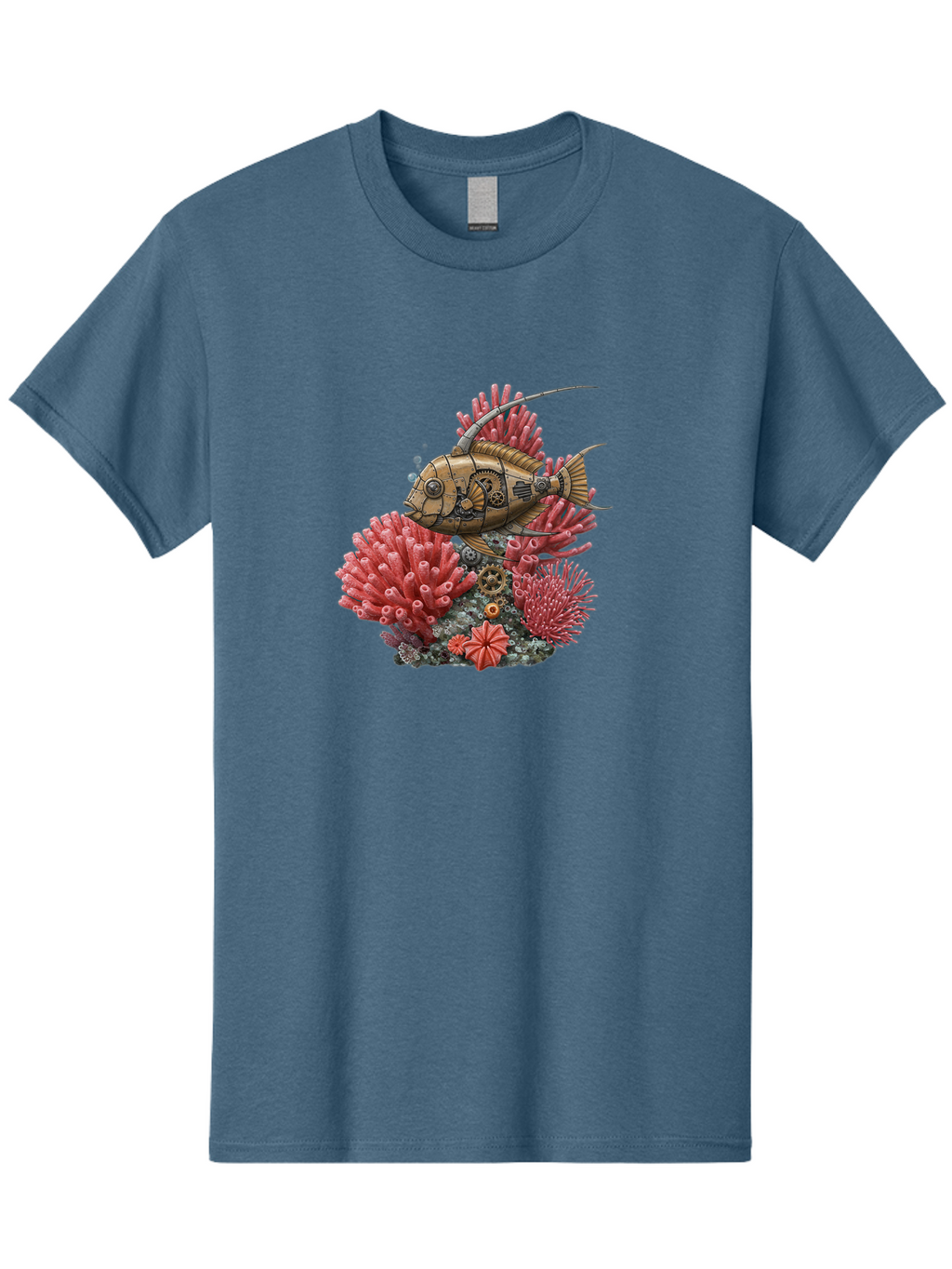 Steampunk-Fish Men'S Graphic Tee, 100% Cotton, Comfortable Casual Summer Wear, Machine Washable, Vintage Camera, Old Camera, Antique Camera, Black Camera, Classic Photography, Photography Equipment, Nostalgic Device, Film Camera, Camera Art Bah182