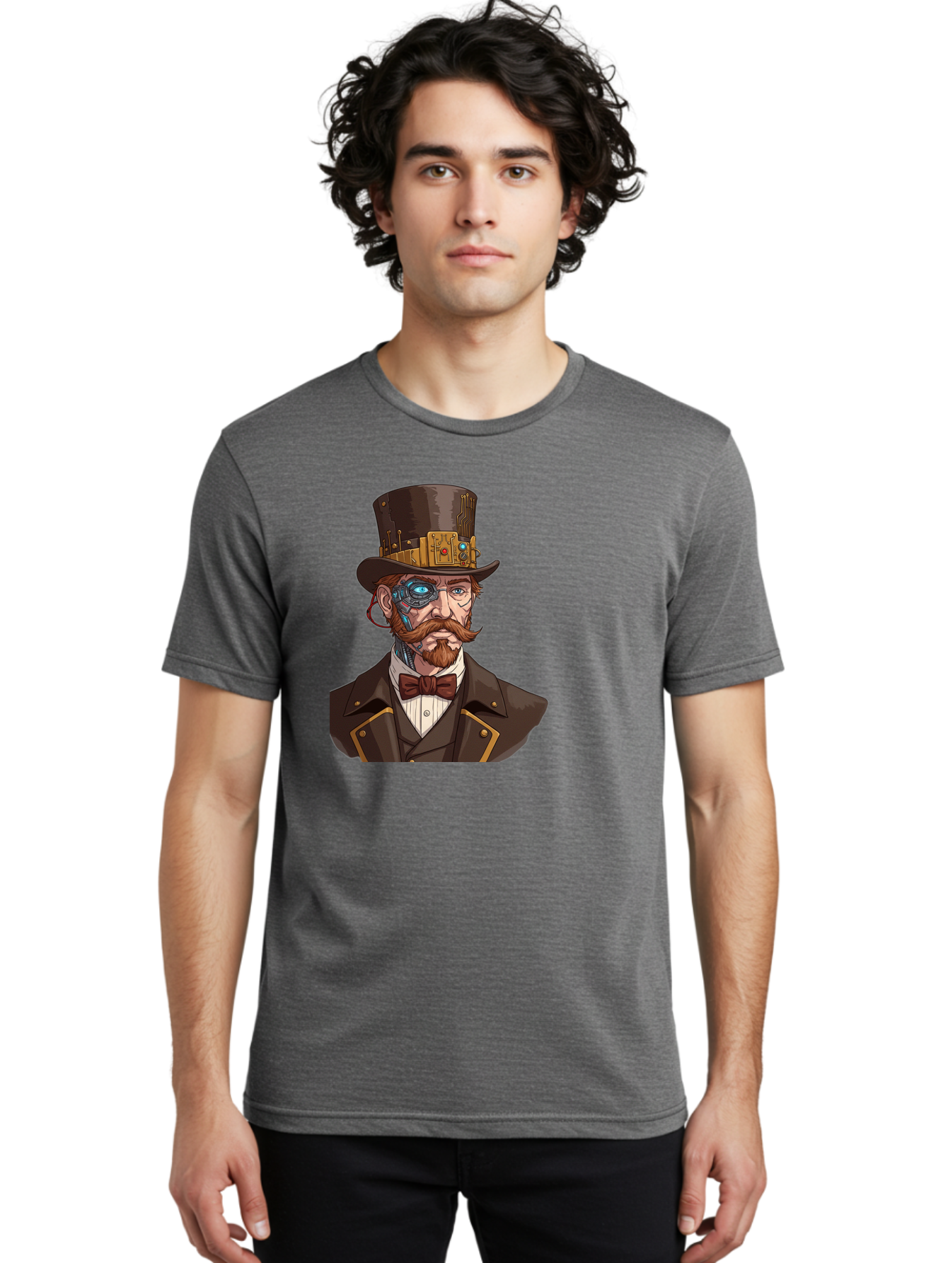Steampunk-Gentleman Men'S Graphic Tee, 100% Cotton, Comfortable Casual Summer Wear, Machine Washable, Vintage Camera, Old Camera, Antique Camera, Black Camera, Classic Photography, Photography Equipment, Nostalgic Device, Film Camera, Bah183