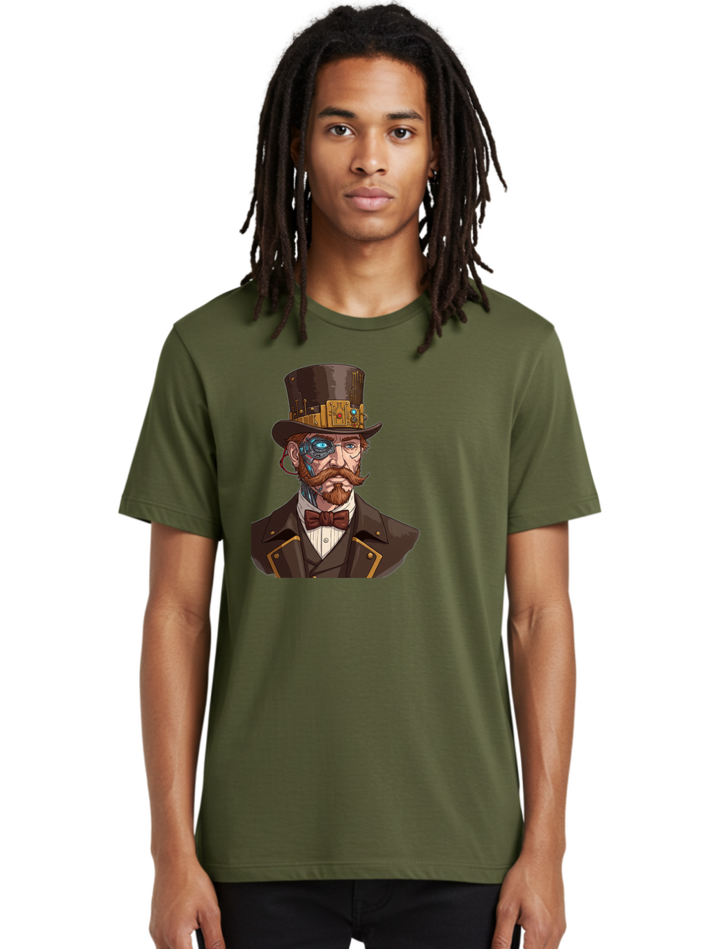 Steampunk-Gentleman Men'S Graphic Tee, 100% Cotton, Comfortable Casual Summer Wear, Machine Washable, Vintage Camera, Old Camera, Antique Camera, Black Camera, Classic Photography, Photography Equipment, Nostalgic Device, Film Camera, Bah183