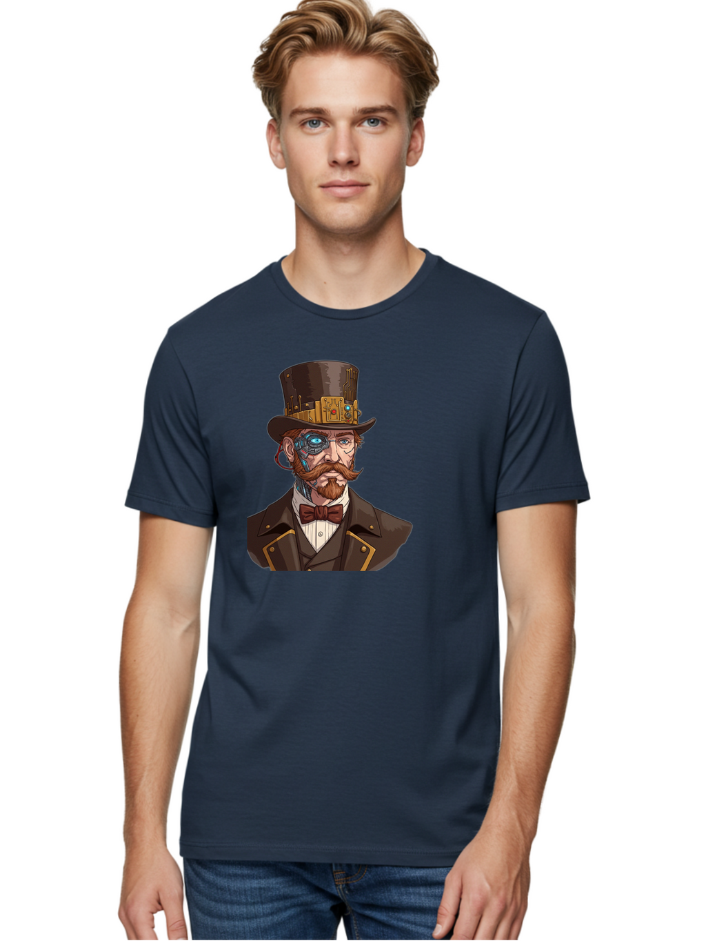 Steampunk-Gentleman Men'S Graphic Tee, 100% Cotton, Comfortable Casual Summer Wear, Machine Washable, Vintage Camera, Old Camera, Antique Camera, Black Camera, Classic Photography, Photography Equipment, Nostalgic Device, Film Camera, Bah183