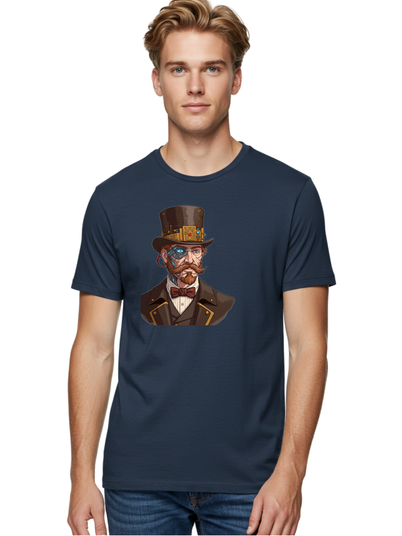 Steampunk-Gentleman Men'S Graphic Tee, 100% Cotton, Comfortable Casual Summer Wear, Machine Washable, Vintage Camera, Old Camera, Antique Camera, Black Camera, Classic Photography, Photography Equipment, Nostalgic Device, Film Camera, Bah183