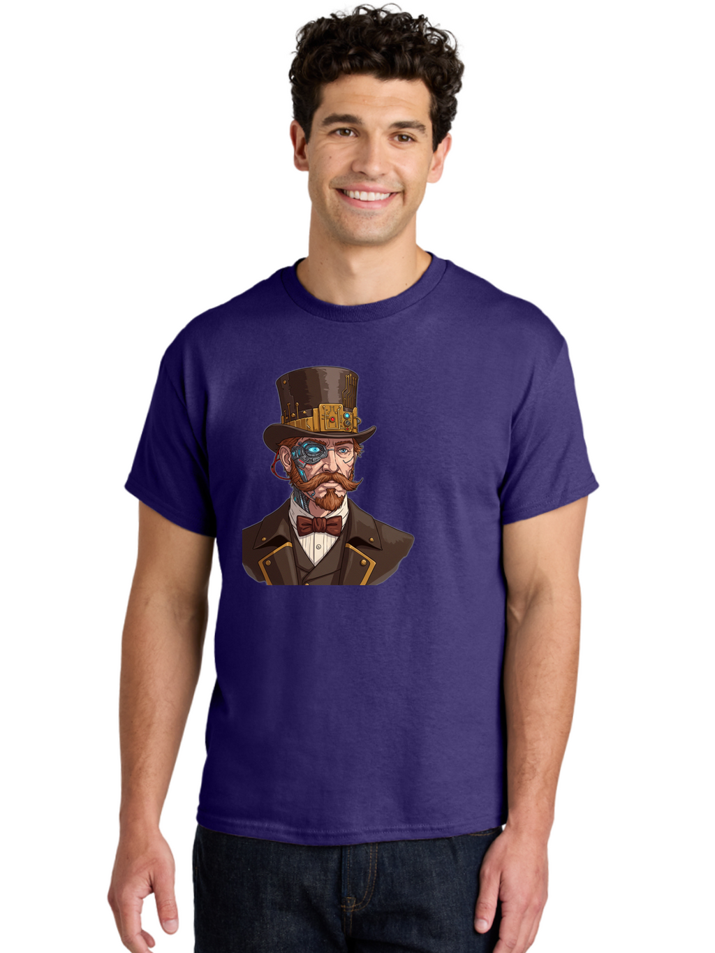 Steampunk-Gentleman Men'S Graphic Tee, 100% Cotton, Comfortable Casual Summer Wear, Machine Washable, Vintage Camera, Old Camera, Antique Camera, Black Camera, Classic Photography, Photography Equipment, Nostalgic Device, Film Camera, Bah183