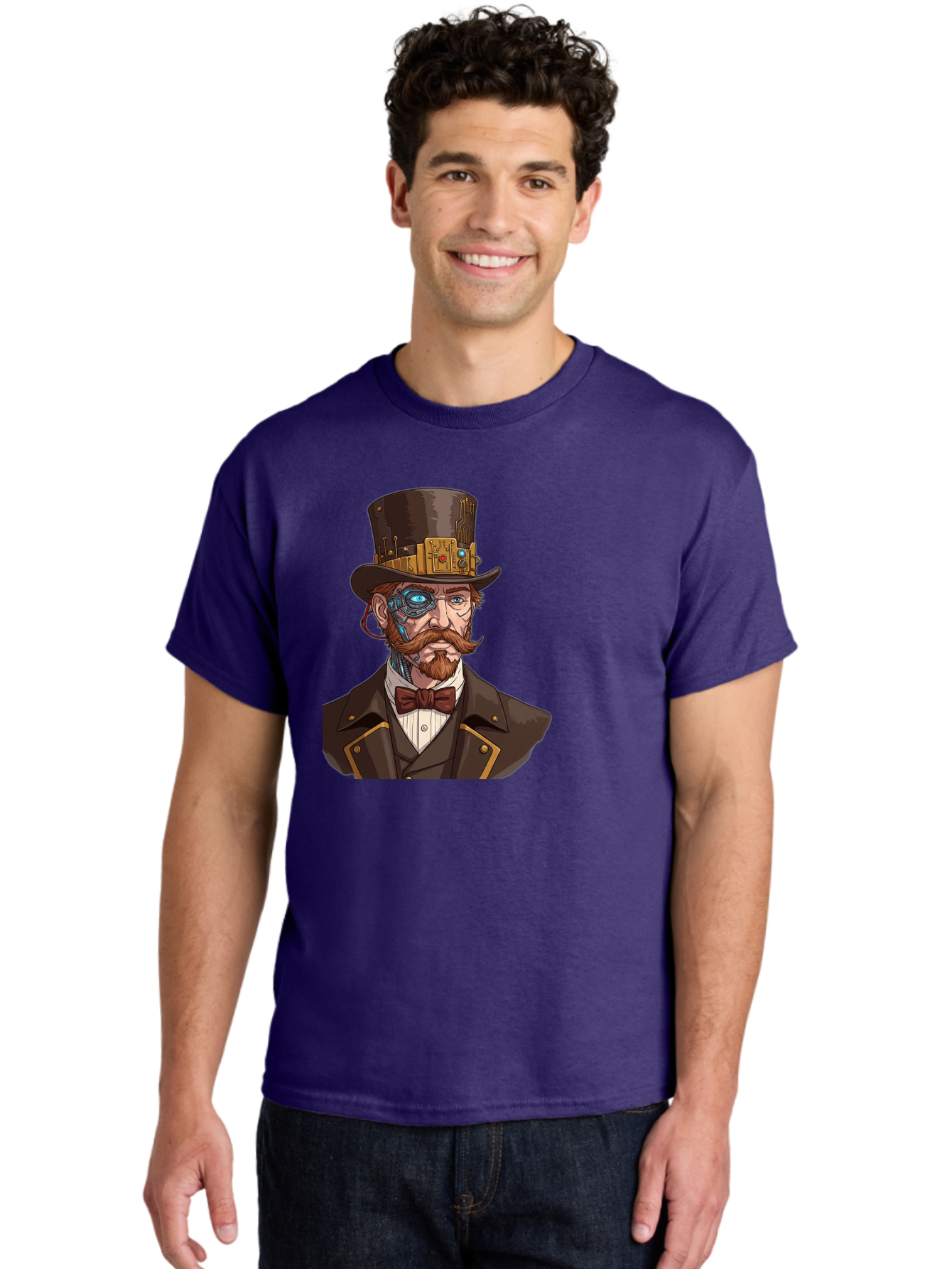 Steampunk-Gentleman Men'S Graphic Tee, 100% Cotton, Comfortable Casual Summer Wear, Machine Washable, Vintage Camera, Old Camera, Antique Camera, Black Camera, Classic Photography, Photography Equipment, Nostalgic Device, Film Camera, Bah183