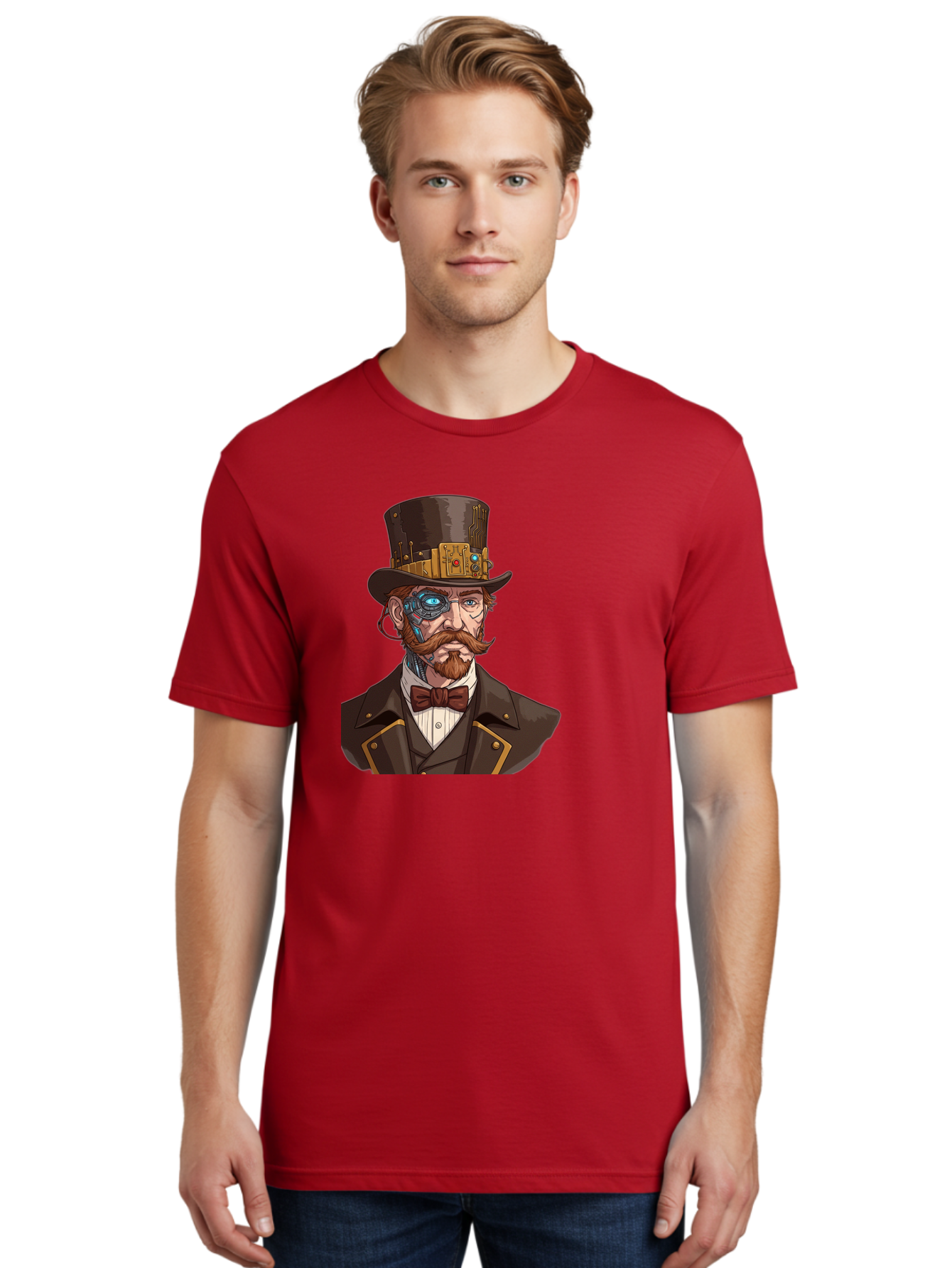 Steampunk-Gentleman Men'S Graphic Tee, 100% Cotton, Comfortable Casual Summer Wear, Machine Washable, Vintage Camera, Old Camera, Antique Camera, Black Camera, Classic Photography, Photography Equipment, Nostalgic Device, Film Camera, Bah183