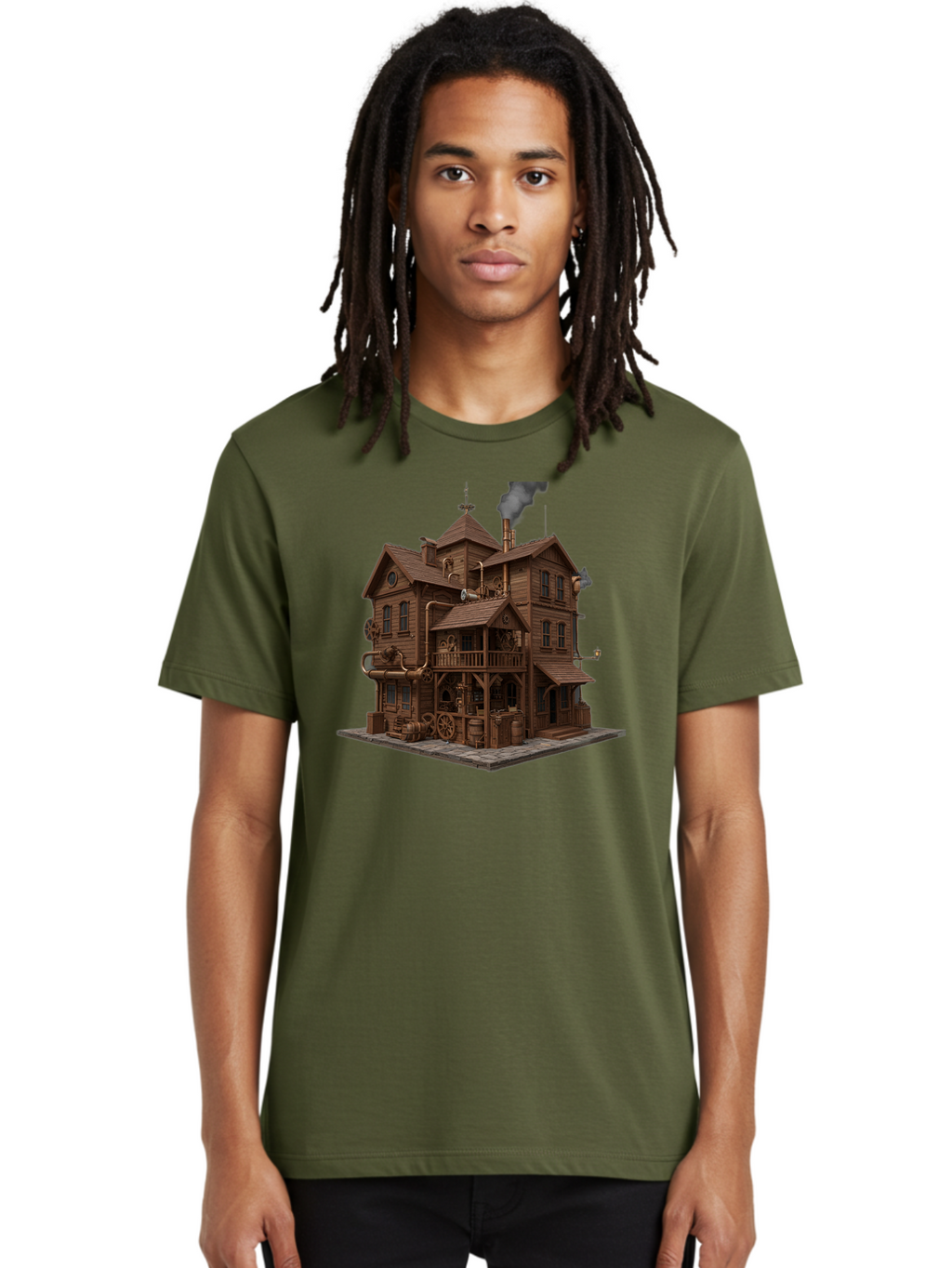 Steampunk-House Men'S Graphic Tee, 100% Cotton, Comfortable Casual Summer Wear, Machine Washable, Vintage Camera, Old Camera, Antique Camera, Black Camera, Classic Photography, Photography Equipment, Nostalgic Device, Film Camera, Camera Art Bah184