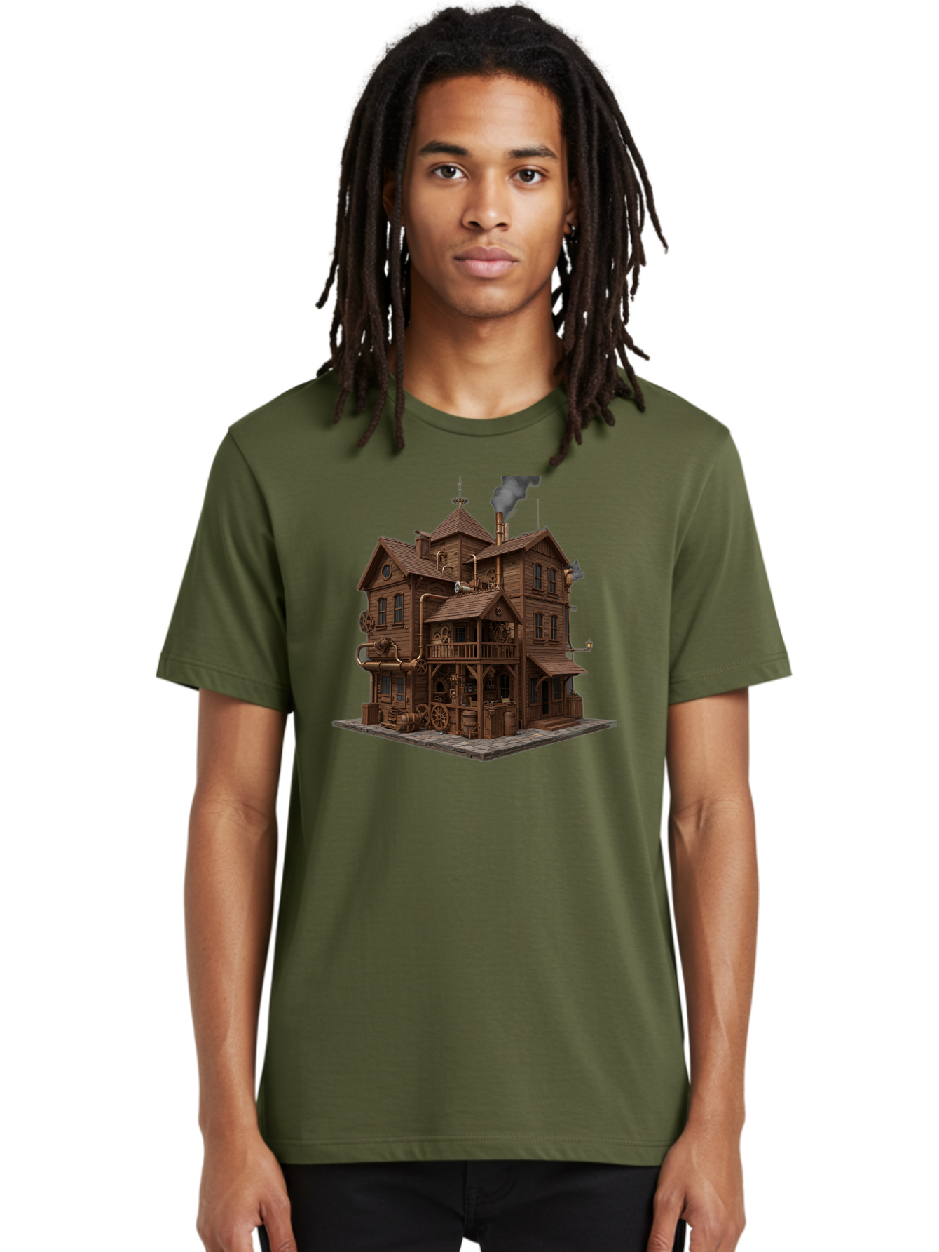 Steampunk-House Men'S Graphic Tee, 100% Cotton, Comfortable Casual Summer Wear, Machine Washable, Vintage Camera, Old Camera, Antique Camera, Black Camera, Classic Photography, Photography Equipment, Nostalgic Device, Film Camera, Camera Art Bah184