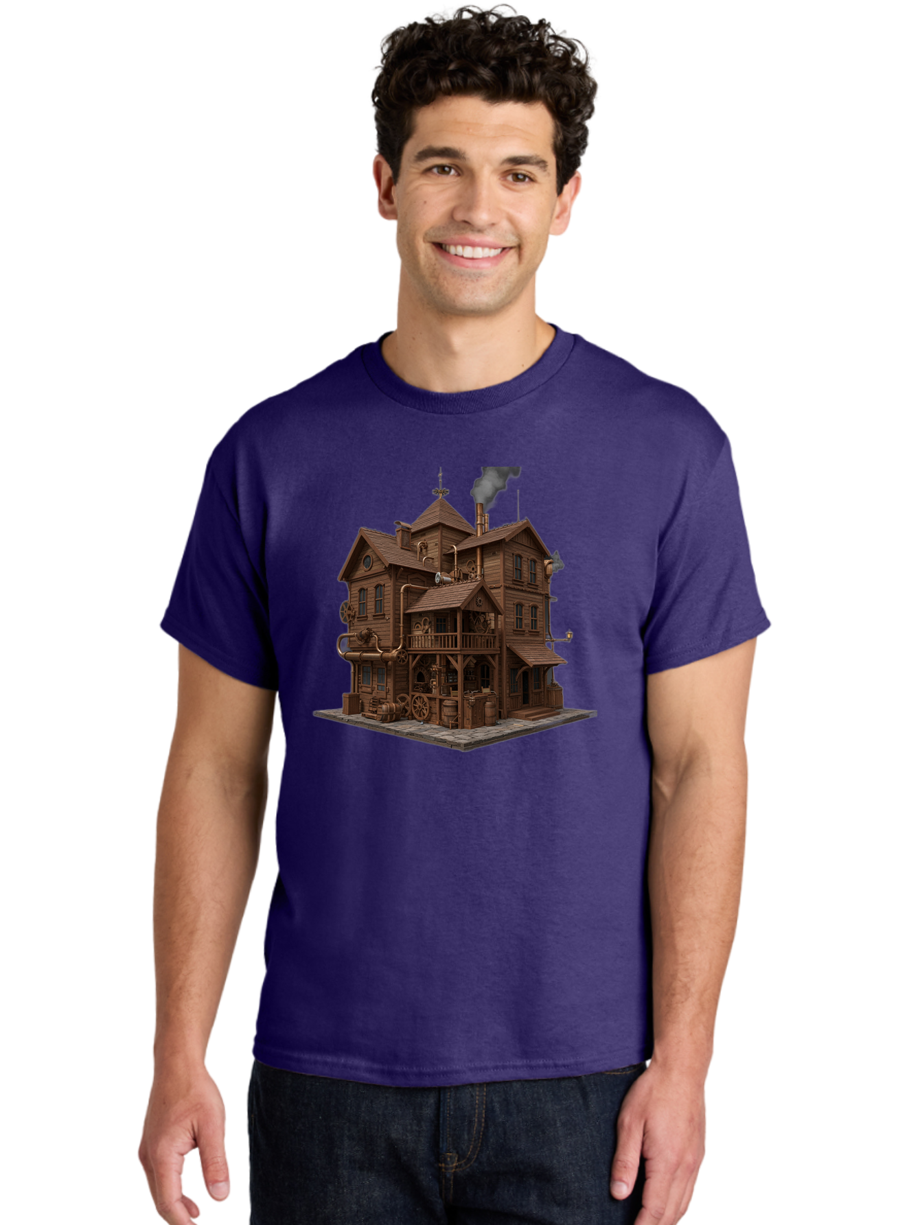 Steampunk-House Men'S Graphic Tee, 100% Cotton, Comfortable Casual Summer Wear, Machine Washable, Vintage Camera, Old Camera, Antique Camera, Black Camera, Classic Photography, Photography Equipment, Nostalgic Device, Film Camera, Camera Art Bah184