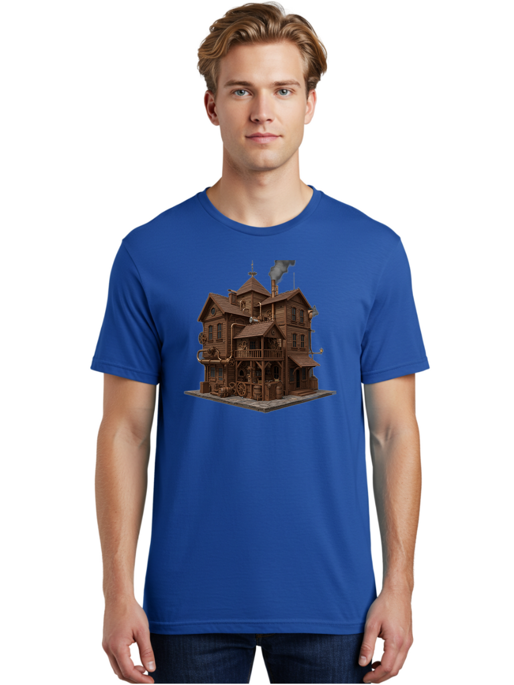 Steampunk-House Men'S Graphic Tee, 100% Cotton, Comfortable Casual Summer Wear, Machine Washable, Vintage Camera, Old Camera, Antique Camera, Black Camera, Classic Photography, Photography Equipment, Nostalgic Device, Film Camera, Camera Art Bah184