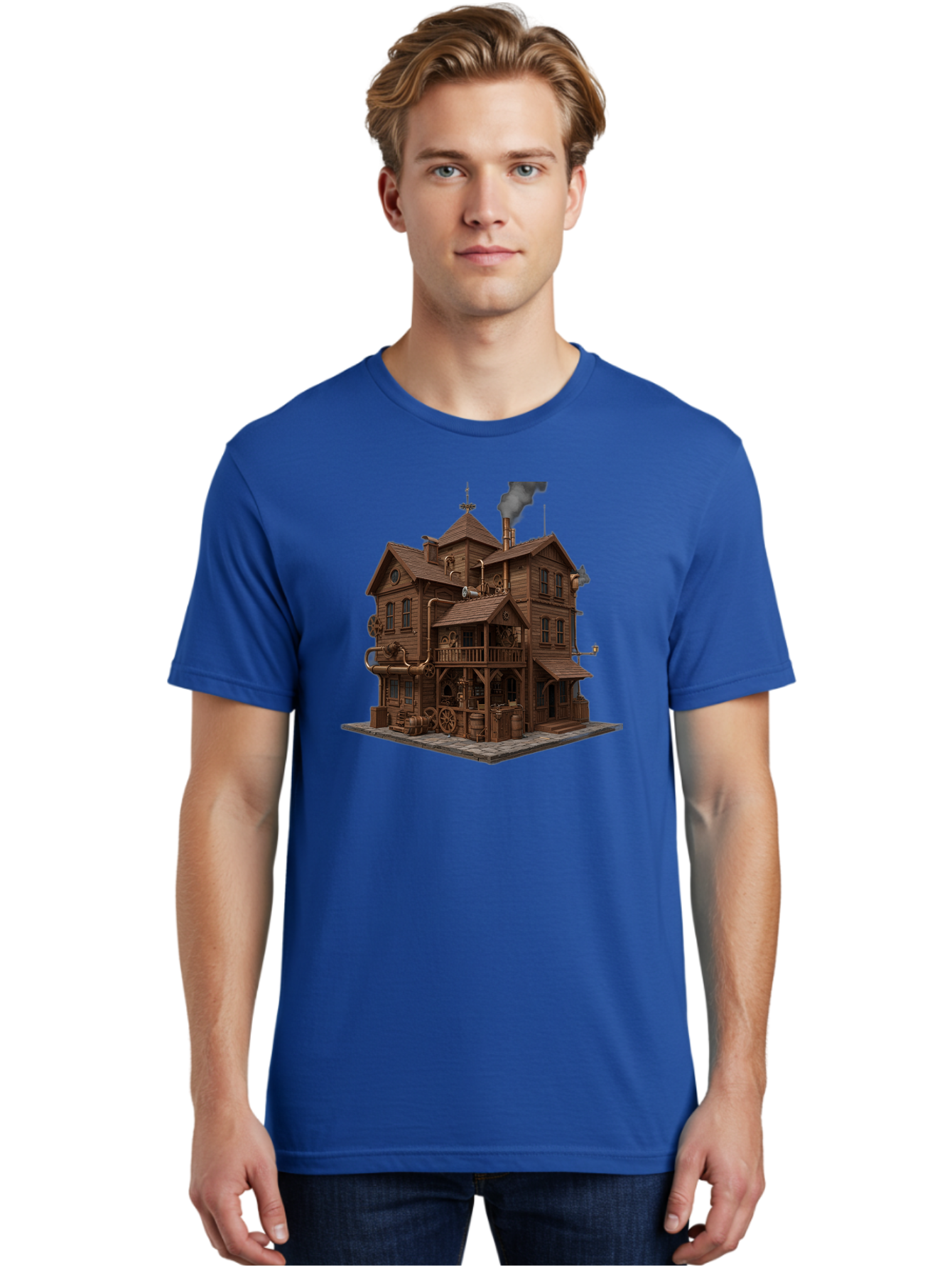 Steampunk-House Men'S Graphic Tee, 100% Cotton, Comfortable Casual Summer Wear, Machine Washable, Vintage Camera, Old Camera, Antique Camera, Black Camera, Classic Photography, Photography Equipment, Nostalgic Device, Film Camera, Camera Art Bah184