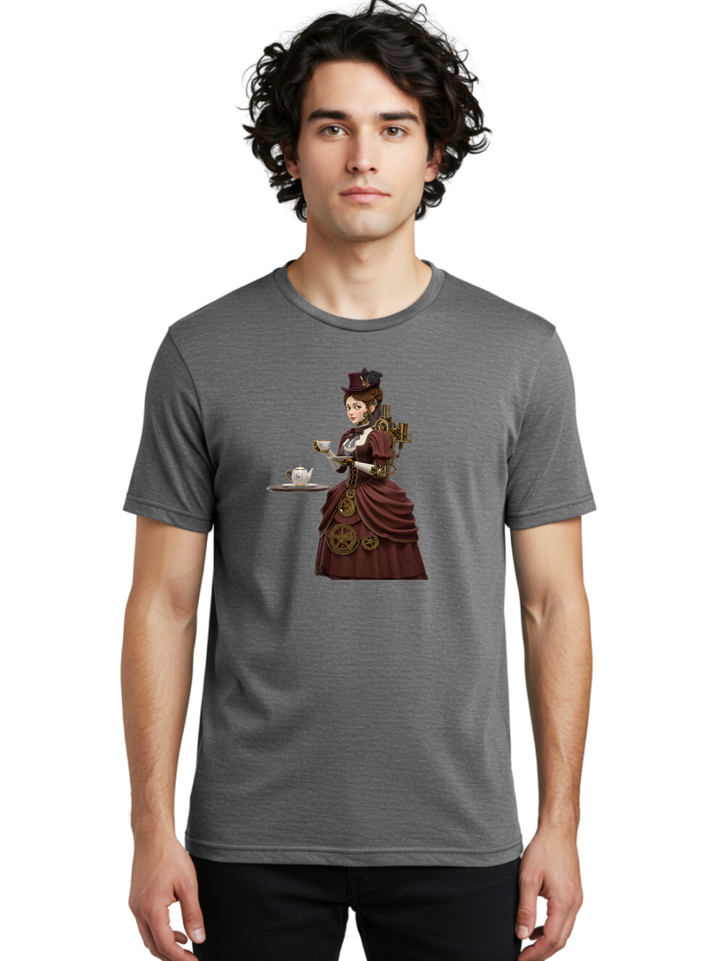 Steampunk-Lady Men'S Graphic Tee, 100% Cotton, Comfortable Casual Summer Wear, Machine Washable, Vintage Camera, Old Camera, Antique Camera, Black Camera, Classic Photography, Photography Equipment, Nostalgic Device, Film Camera, Camera Art Bah185