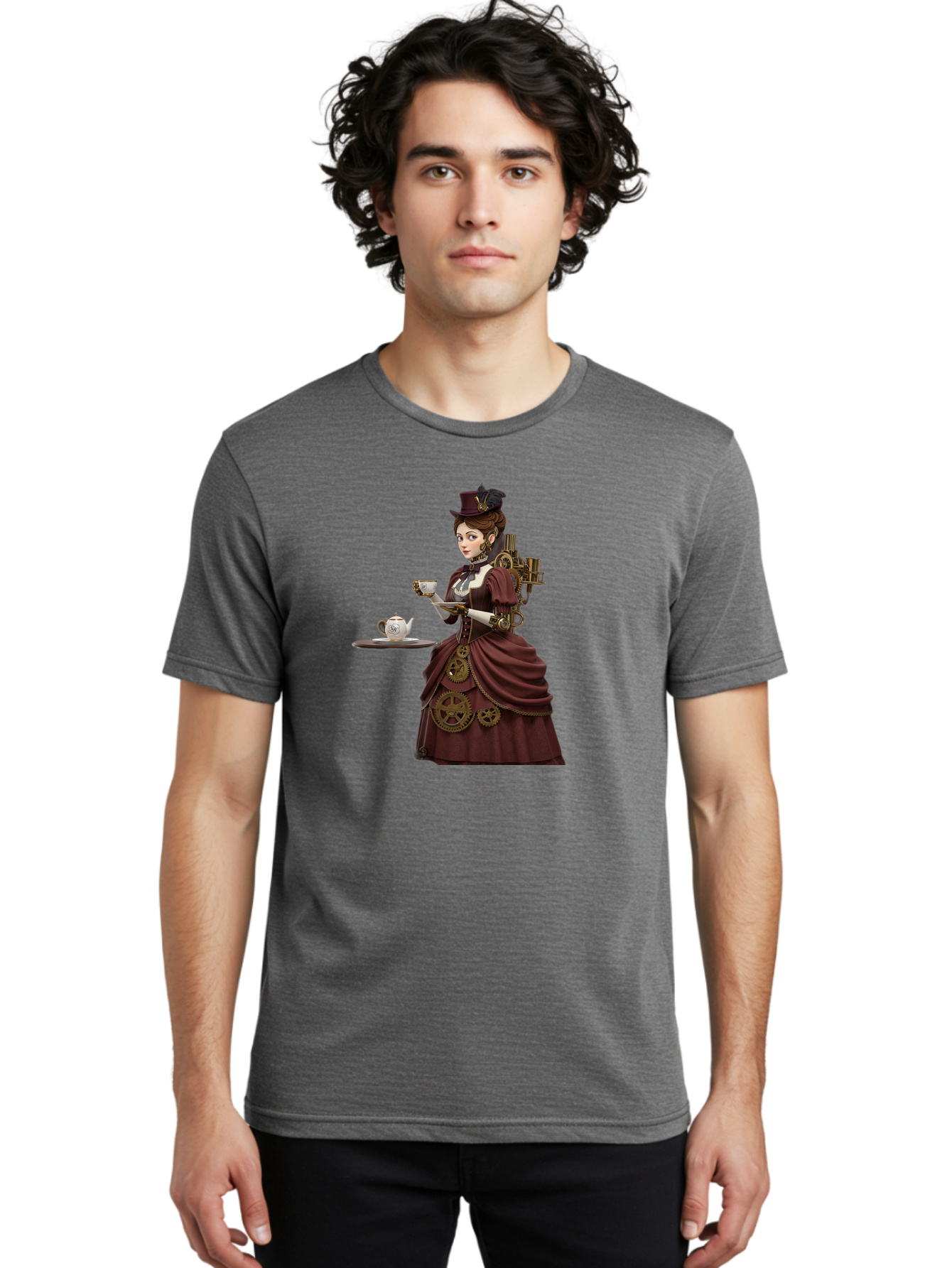 Steampunk-Lady Men'S Graphic Tee, 100% Cotton, Comfortable Casual Summer Wear, Machine Washable, Vintage Camera, Old Camera, Antique Camera, Black Camera, Classic Photography, Photography Equipment, Nostalgic Device, Film Camera, Camera Art Bah185