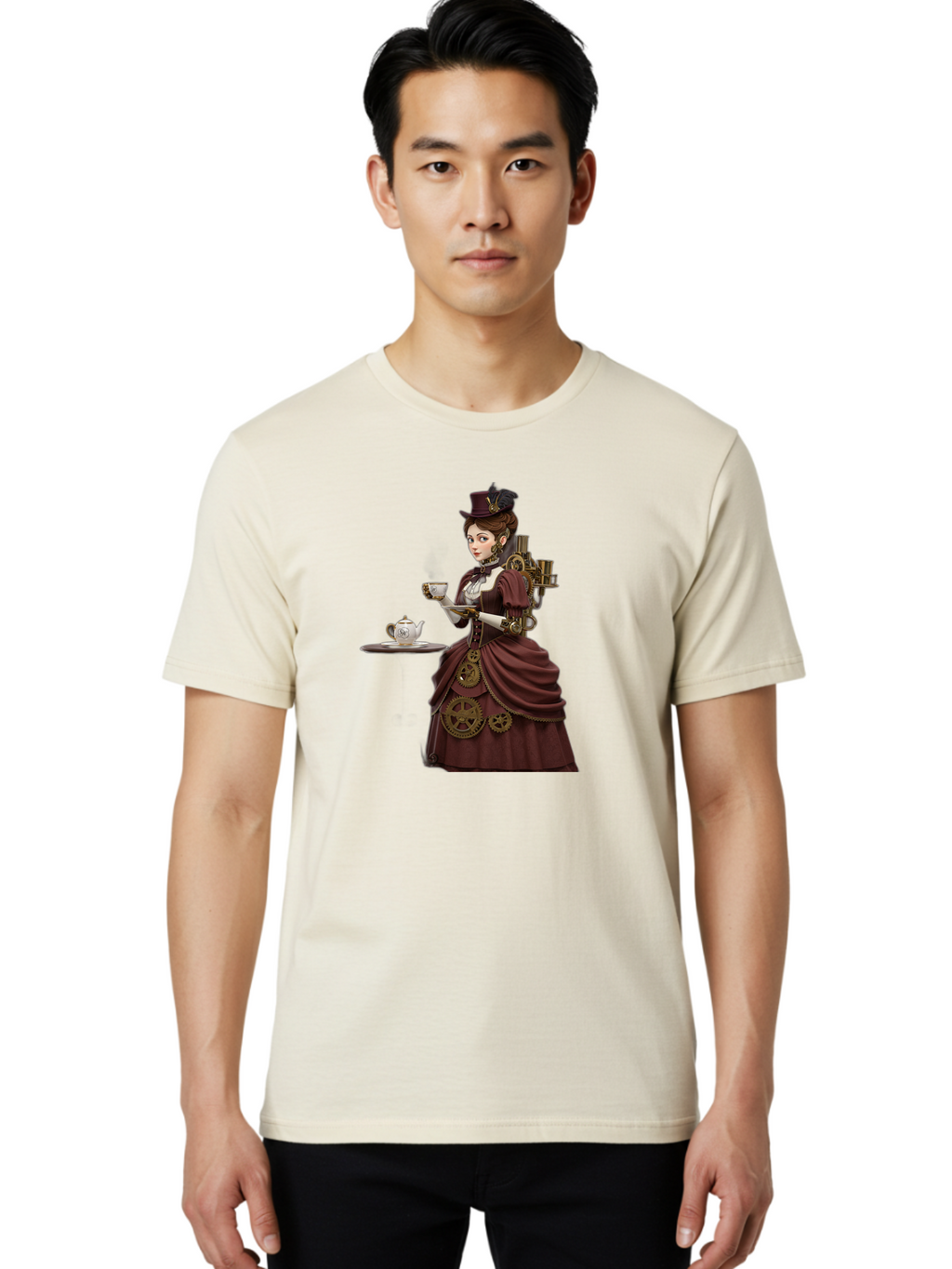 Steampunk-Lady Men'S Graphic Tee, 100% Cotton, Comfortable Casual Summer Wear, Machine Washable, Vintage Camera, Old Camera, Antique Camera, Black Camera, Classic Photography, Photography Equipment, Nostalgic Device, Film Camera, Camera Art Bah185