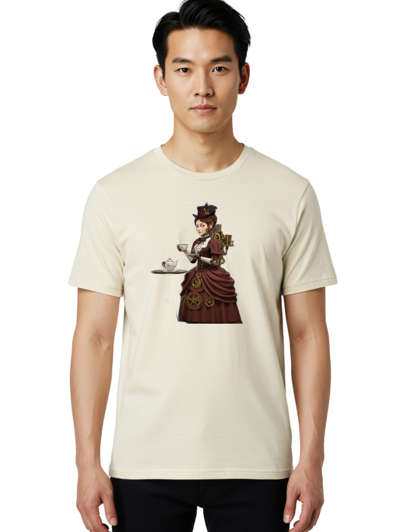Steampunk-Lady Men'S Graphic Tee, 100% Cotton, Comfortable Casual Summer Wear, Machine Washable, Vintage Camera, Old Camera, Antique Camera, Black Camera, Classic Photography, Photography Equipment, Nostalgic Device, Film Camera, Camera Art Bah185