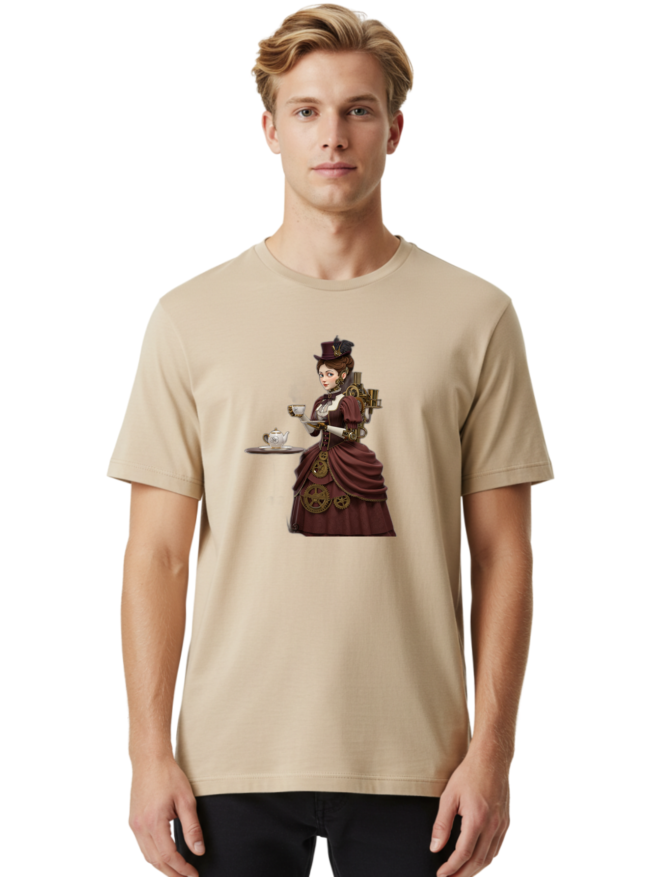 Steampunk-Lady Men'S Graphic Tee, 100% Cotton, Comfortable Casual Summer Wear, Machine Washable, Vintage Camera, Old Camera, Antique Camera, Black Camera, Classic Photography, Photography Equipment, Nostalgic Device, Film Camera, Camera Art Bah185
