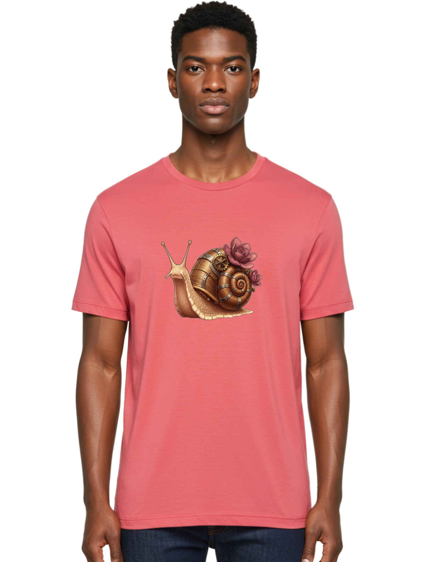 Steampunk-Snail Men'S Graphic Tee, 100% Cotton, Comfortable Casual Summer Wear, Machine Washable, Vintage Camera, Old Camera, Antique Camera, Black Camera, Classic Photography, Photography Equipment, Nostalgic Device, Film Camera, Camera Art Bah188