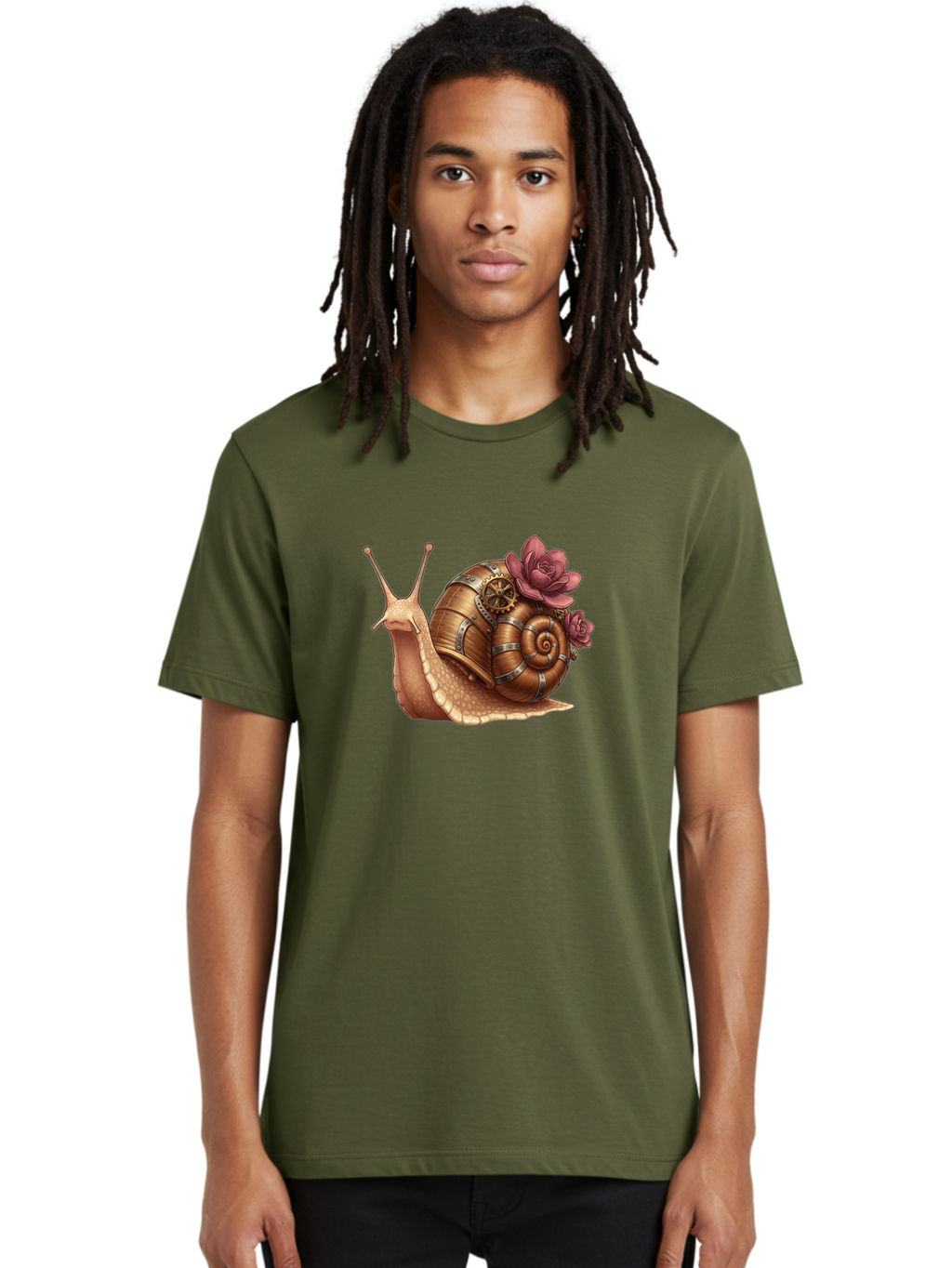 Steampunk-Snail Men'S Graphic Tee, 100% Cotton, Comfortable Casual Summer Wear, Machine Washable, Vintage Camera, Old Camera, Antique Camera, Black Camera, Classic Photography, Photography Equipment, Nostalgic Device, Film Camera, Camera Art Bah188