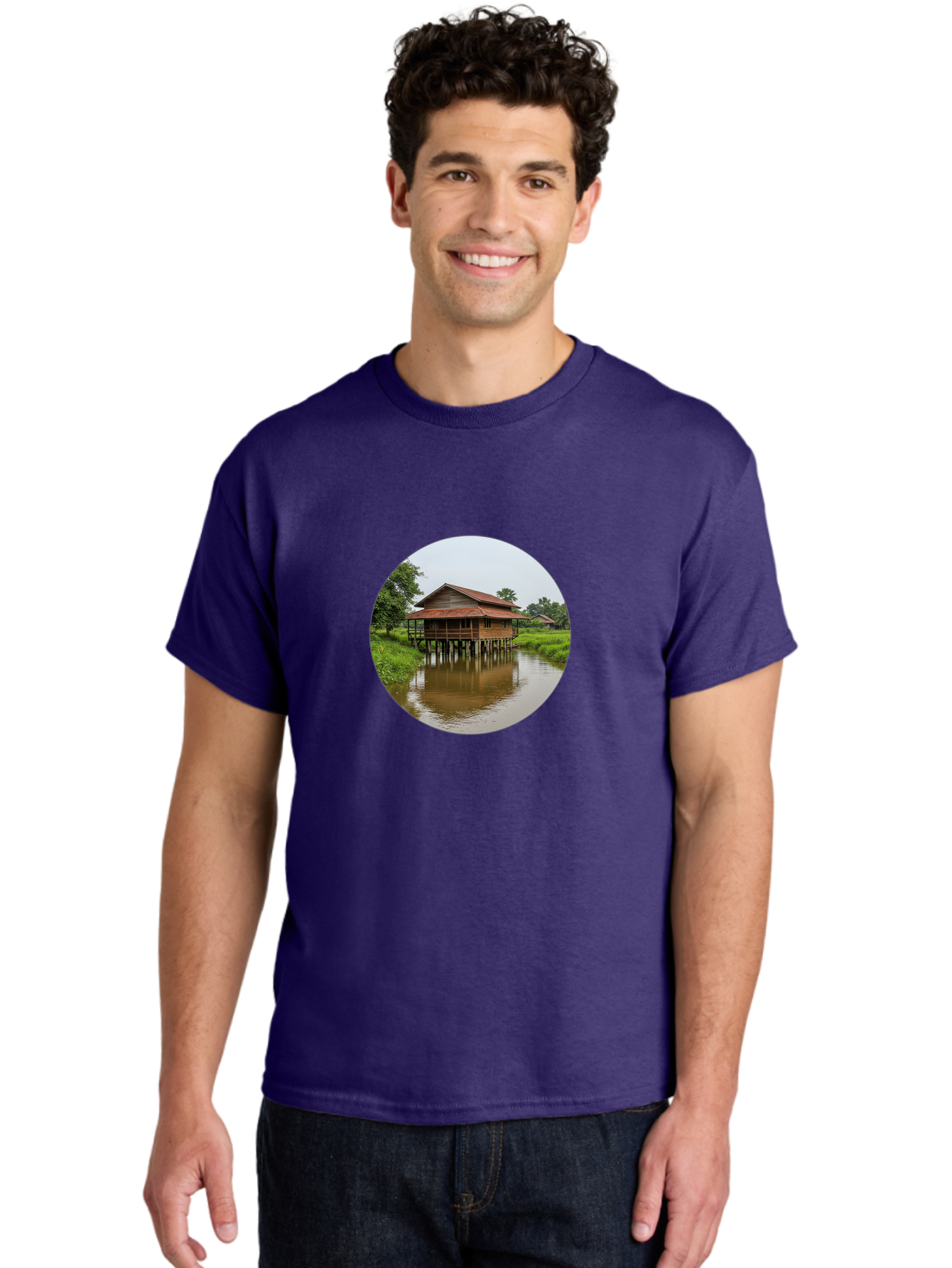 Stilt-House-2 Men'S Graphic Tee, 100% Cotton, Comfortable Casual Summer Wear, Machine Washable, Vintage Camera, Old Camera, Antique Camera, Black Camera, Classic Photography, Photography Equipment, Nostalgic Device, Film Camera, Camera Art Bah190