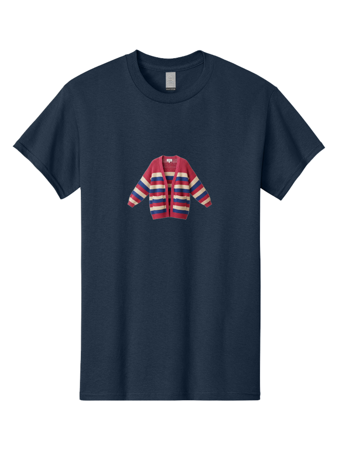 Striped-Cardigan Men'S Graphic Tee, 100% Cotton, Comfortable Casual Summer Wear, Machine Washable, Vintage Camera, Old Camera, Antique Camera, Black Camera, Classic Photography, Photography Equipment, Nostalgic Device, Film Camera, Camera Art Bah195
