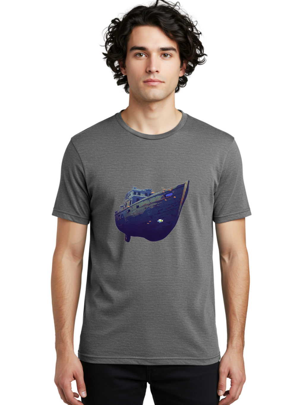 Submerged-Ship Men'S Graphic Tee, 100% Cotton, Comfortable Casual Summer Wear, Machine Washable, Vintage Camera, Old Camera, Antique Camera, Black Camera, Classic Photography, Photography Equipment, Nostalgic Device, Film Camera, Camera Art Bah196
