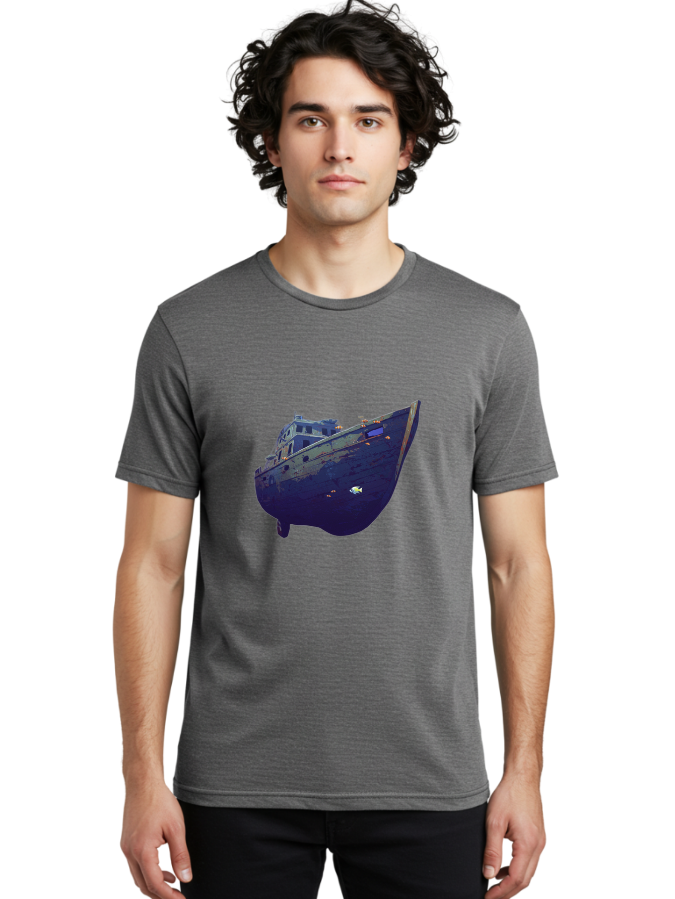 Submerged-Ship Men'S Graphic Tee, 100% Cotton, Comfortable Casual Summer Wear, Machine Washable, Vintage Camera, Old Camera, Antique Camera, Black Camera, Classic Photography, Photography Equipment, Nostalgic Device, Film Camera, Camera Art Bah196