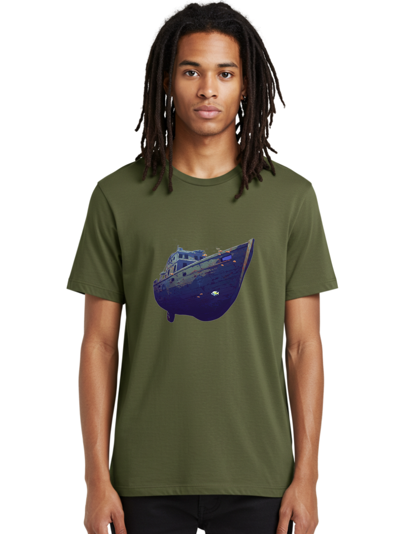 Submerged-Ship Men'S Graphic Tee, 100% Cotton, Comfortable Casual Summer Wear, Machine Washable, Vintage Camera, Old Camera, Antique Camera, Black Camera, Classic Photography, Photography Equipment, Nostalgic Device, Film Camera, Camera Art Bah196