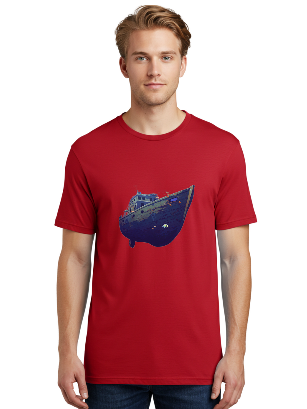 Submerged-Ship Men'S Graphic Tee, 100% Cotton, Comfortable Casual Summer Wear, Machine Washable, Vintage Camera, Old Camera, Antique Camera, Black Camera, Classic Photography, Photography Equipment, Nostalgic Device, Film Camera, Camera Art Bah196