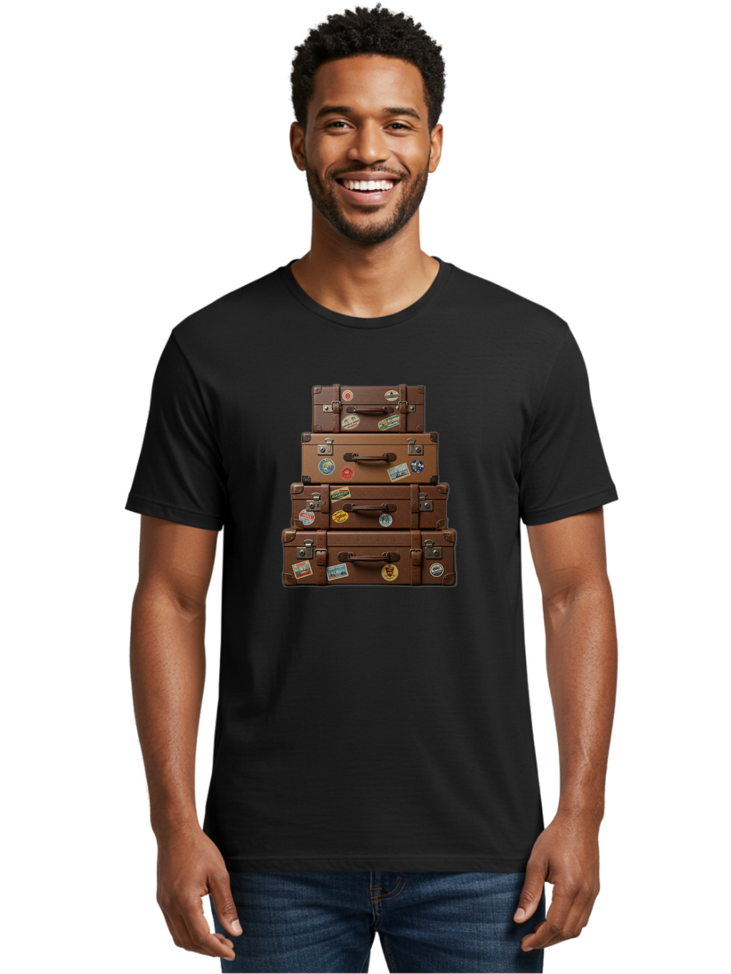 Suitcases Men'S Graphic Tee, 100% Cotton, Comfortable Casual Summer Wear, Machine Washable, Vintage Camera, Old Camera, Antique Camera, Black Camera, Classic Photography, Photography Equipment, Nostalgic Device, Film Camera, Camera Art Bah200
