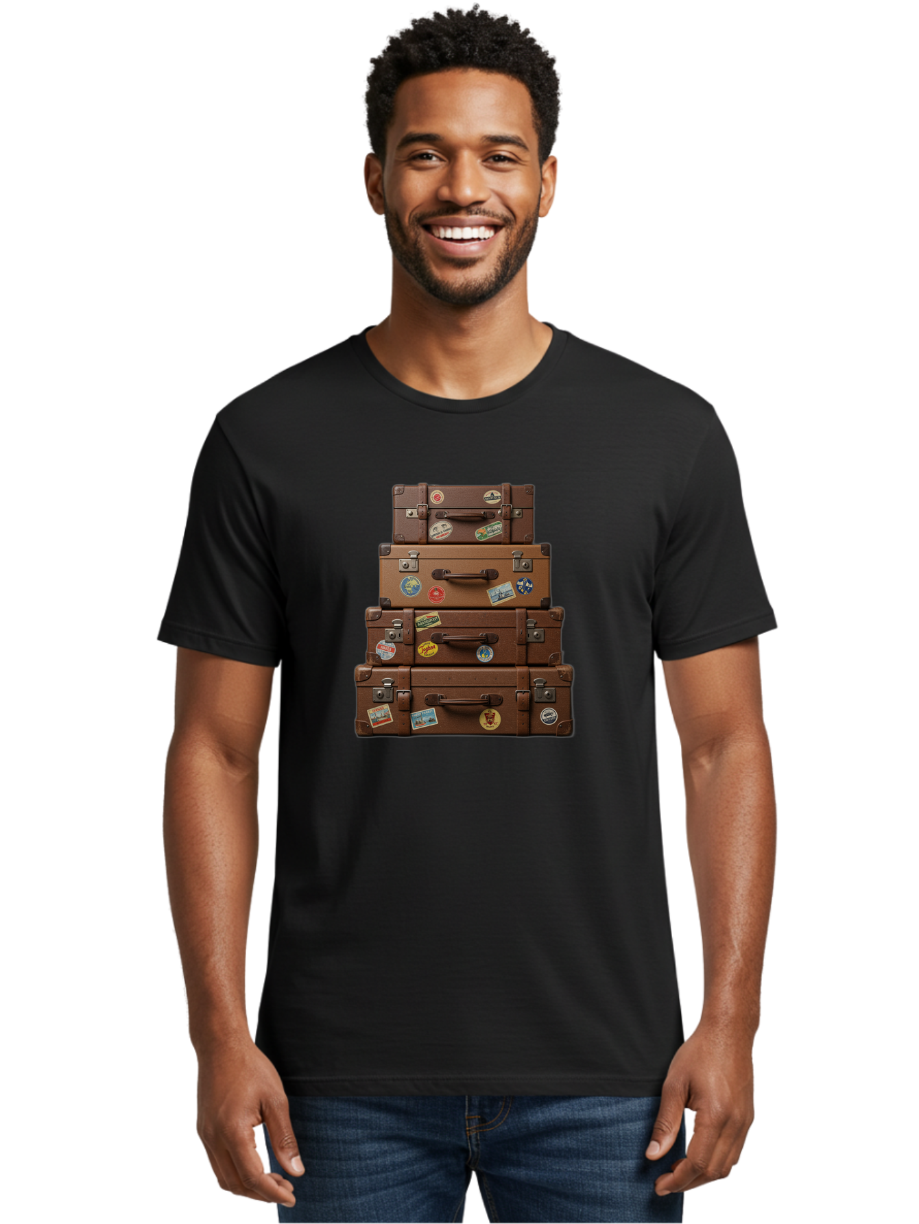 Suitcases Men'S Graphic Tee, 100% Cotton, Comfortable Casual Summer Wear, Machine Washable, Vintage Camera, Old Camera, Antique Camera, Black Camera, Classic Photography, Photography Equipment, Nostalgic Device, Film Camera, Camera Art Bah200