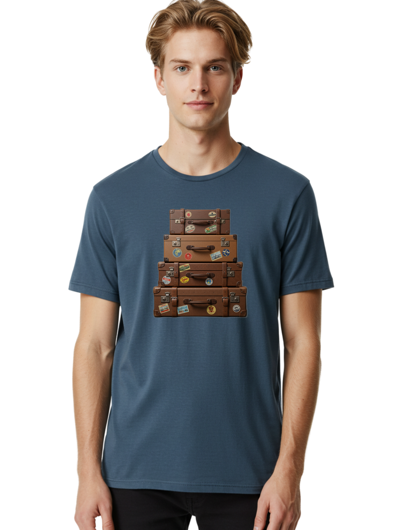 Suitcases Men'S Graphic Tee, 100% Cotton, Comfortable Casual Summer Wear, Machine Washable, Vintage Camera, Old Camera, Antique Camera, Black Camera, Classic Photography, Photography Equipment, Nostalgic Device, Film Camera, Camera Art Bah200