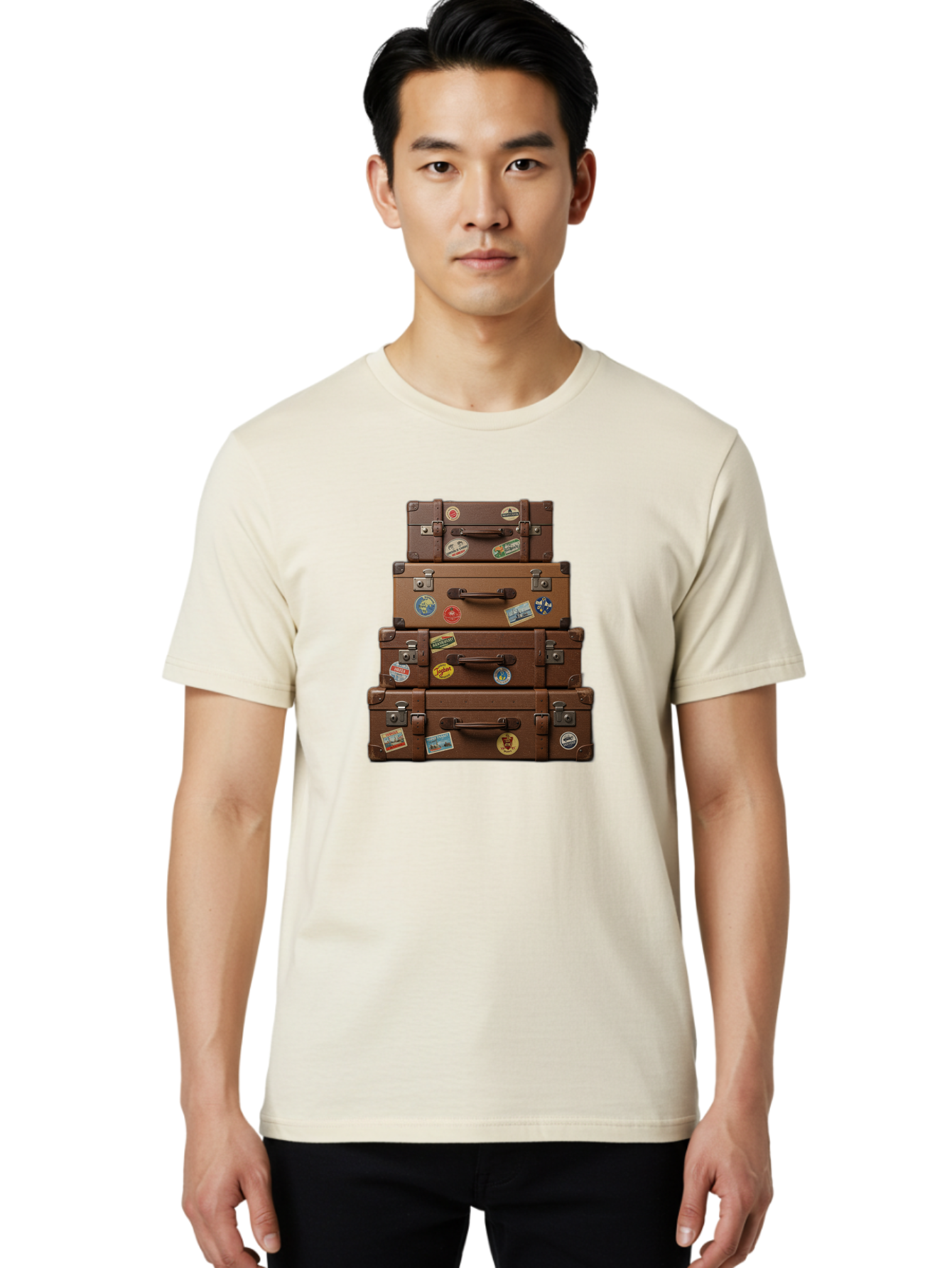 Suitcases Men'S Graphic Tee, 100% Cotton, Comfortable Casual Summer Wear, Machine Washable, Vintage Camera, Old Camera, Antique Camera, Black Camera, Classic Photography, Photography Equipment, Nostalgic Device, Film Camera, Camera Art Bah200