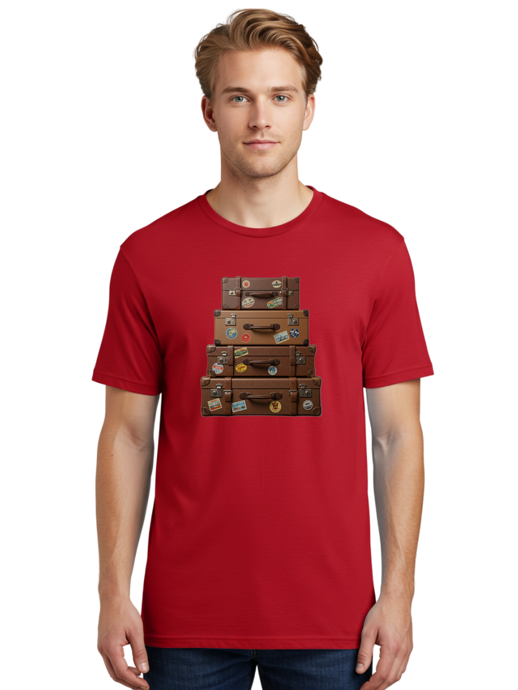 Suitcases Men'S Graphic Tee, 100% Cotton, Comfortable Casual Summer Wear, Machine Washable, Vintage Camera, Old Camera, Antique Camera, Black Camera, Classic Photography, Photography Equipment, Nostalgic Device, Film Camera, Camera Art Bah200
