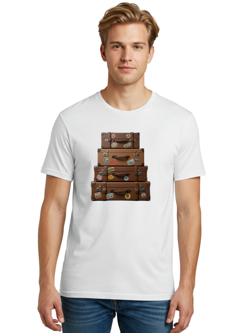 Suitcases Men'S Graphic Tee, 100% Cotton, Comfortable Casual Summer Wear, Machine Washable, Vintage Camera, Old Camera, Antique Camera, Black Camera, Classic Photography, Photography Equipment, Nostalgic Device, Film Camera, Camera Art Bah200