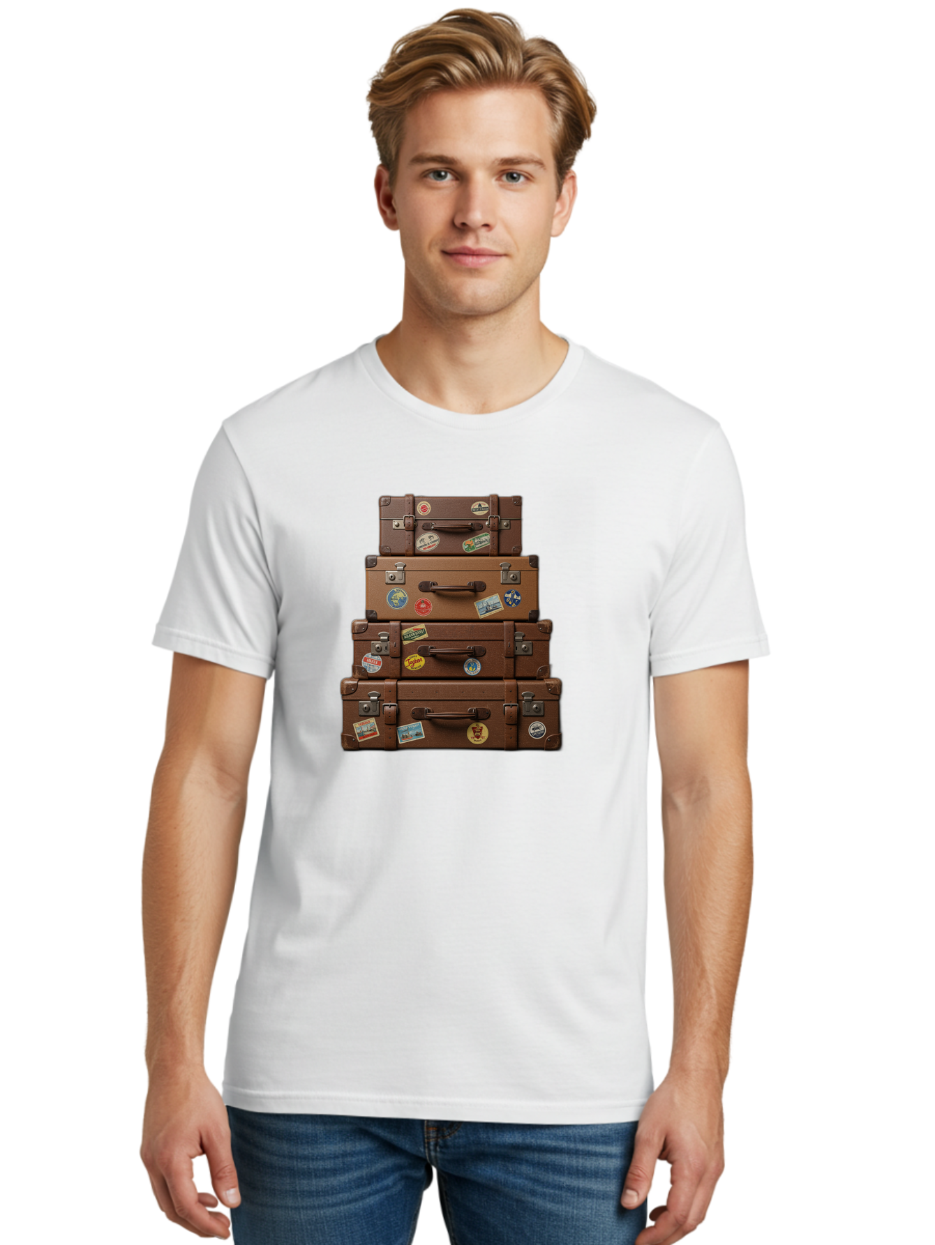 Suitcases Men'S Graphic Tee, 100% Cotton, Comfortable Casual Summer Wear, Machine Washable, Vintage Camera, Old Camera, Antique Camera, Black Camera, Classic Photography, Photography Equipment, Nostalgic Device, Film Camera, Camera Art Bah200